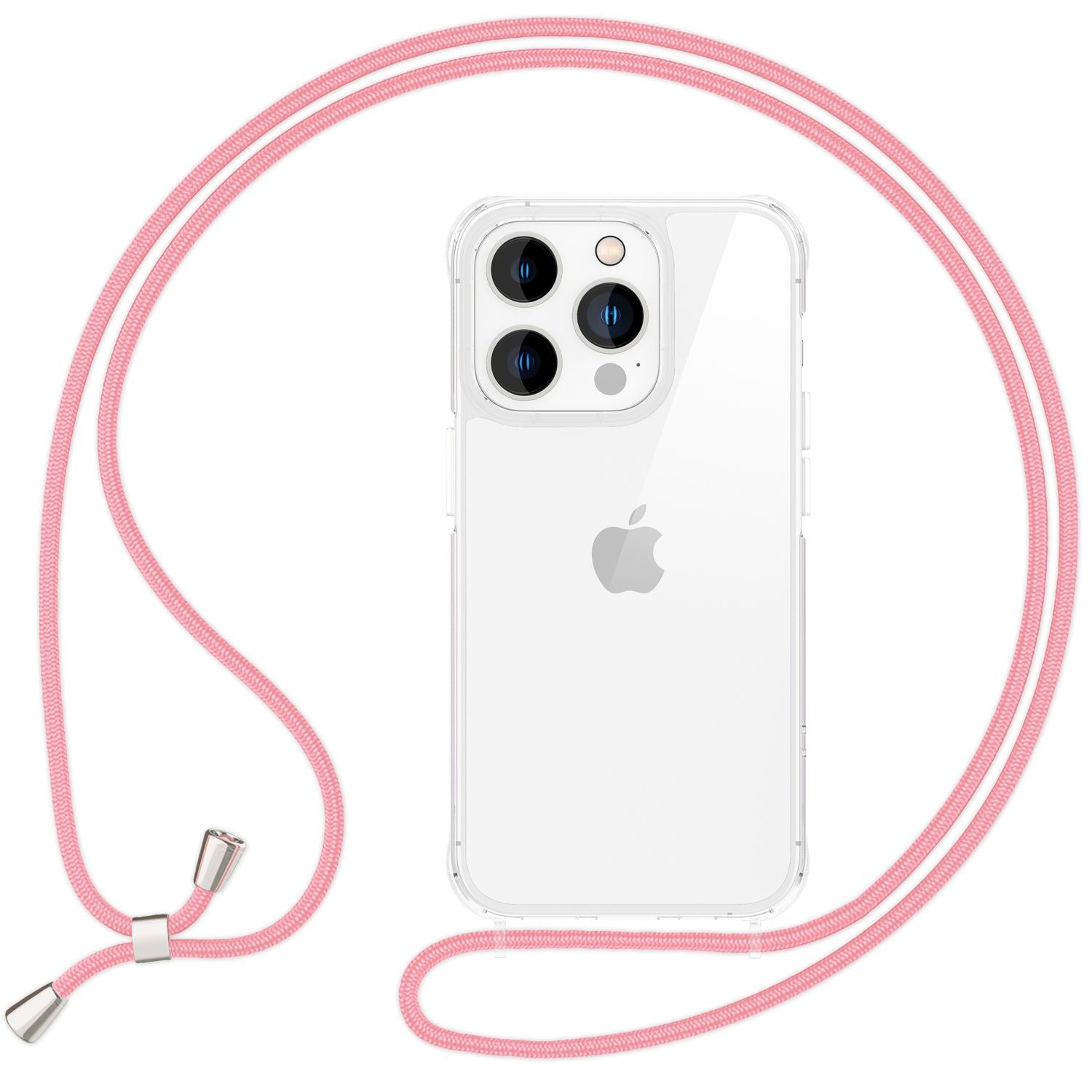 NALIA Klare Hülle mit Band zum Umhängen für iPhone 16 Pro Max, Transparente Harte Handyhülle mit Handykette