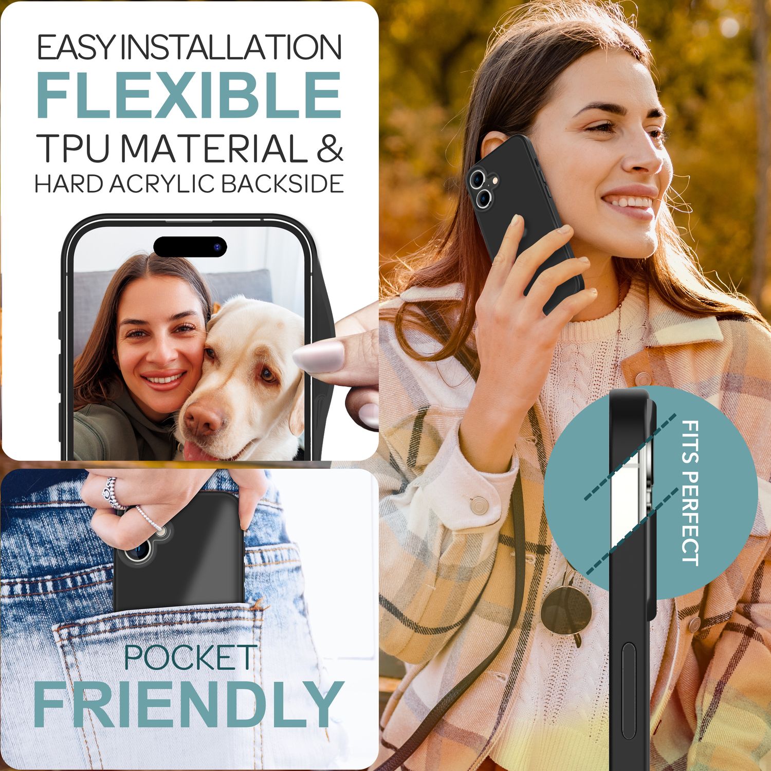 NALIA Matte Hybrid Hülle für iPhone 16, Anti-Fingerabdruck Acryl Rückseite & Silikon-Rand, Semi-Transparent