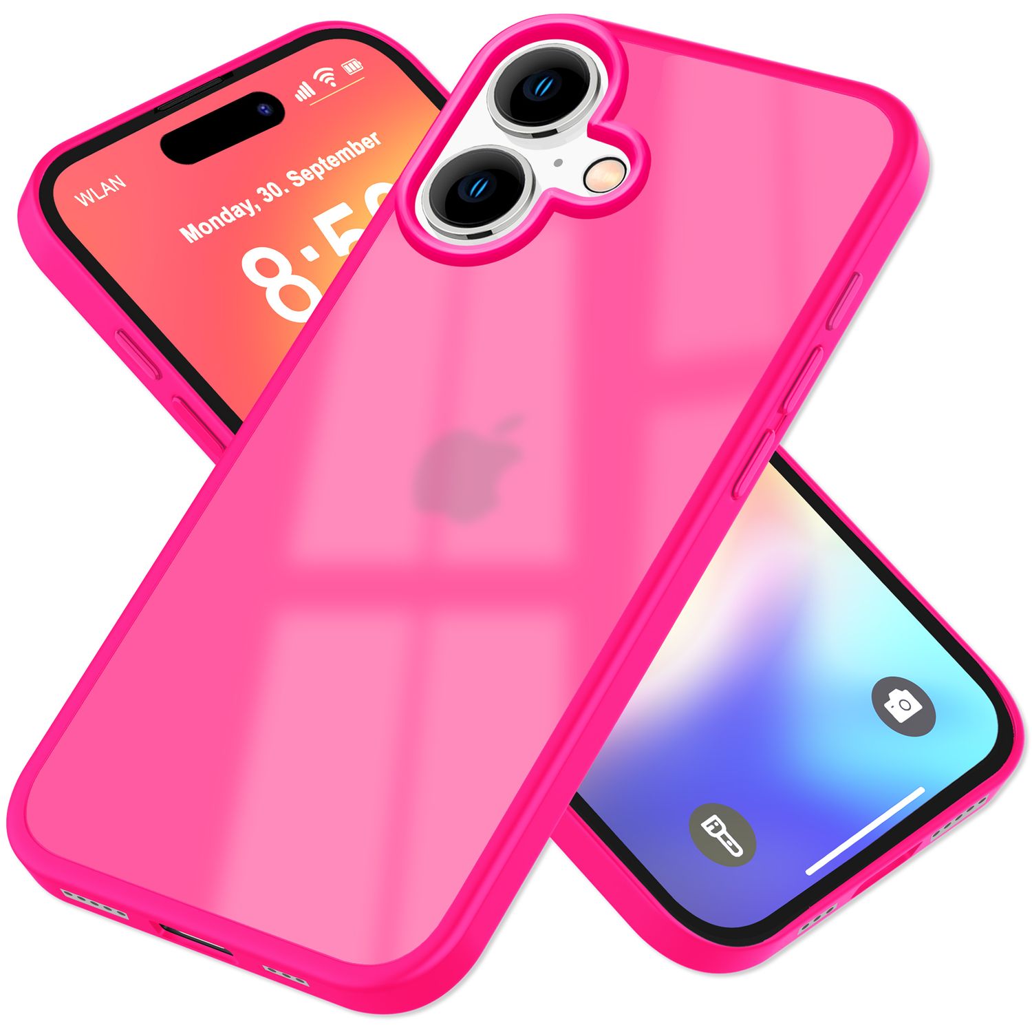 NALIA Matte Hybrid Hülle für iPhone 16, Anti-Fingerabdruck Acryl Rückseite & Silikon-Rand, Semi-Transparent