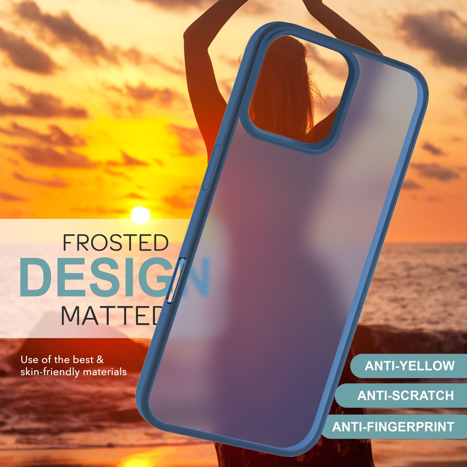 NALIA Matte Hybrid Hülle für iPhone 16 Pro, Anti-Fingerabdruck Acryl Rückseite & Silikon, Semi-Transparent