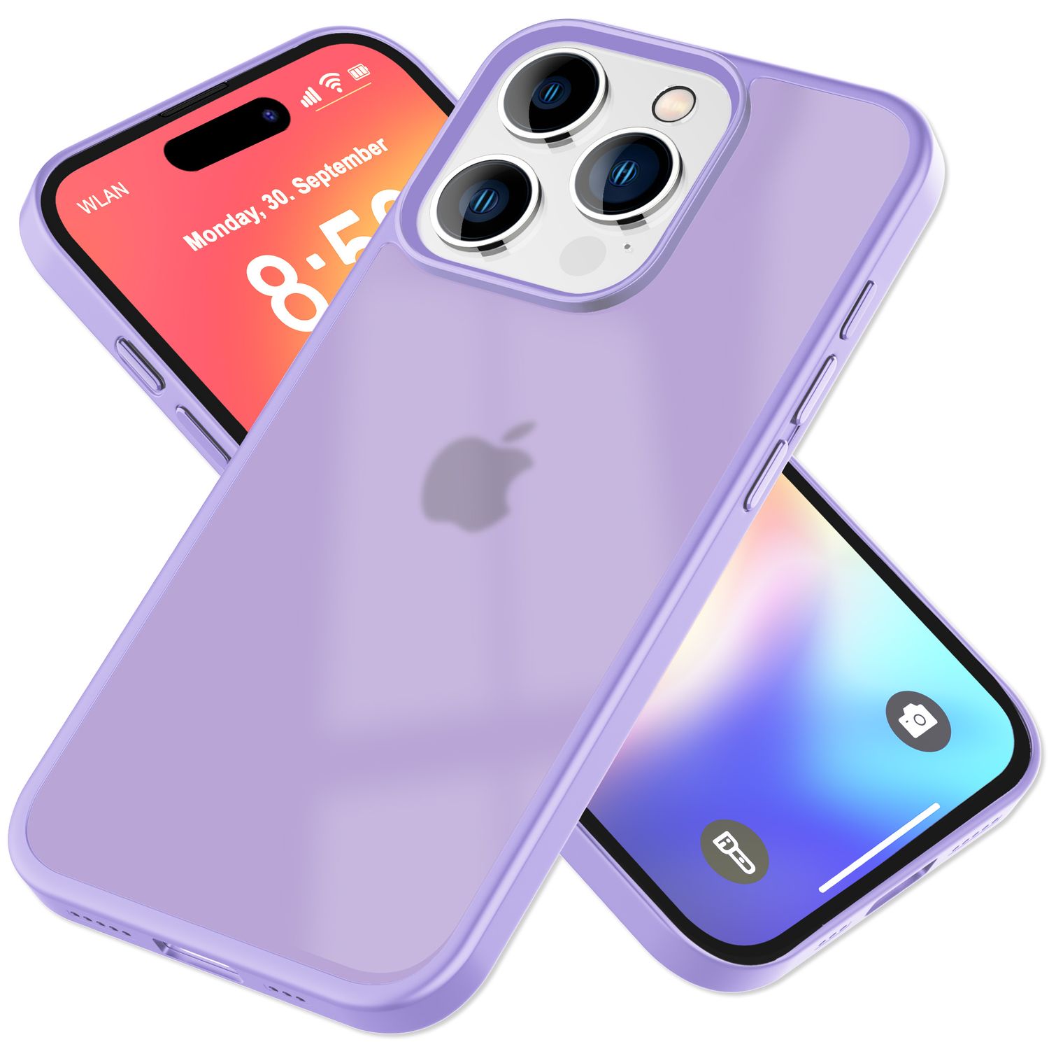 NALIA Matte Hybrid Hülle für iPhone 16 Pro Max, Anti-Fingerabdruck Acryl Rückseite, Cover Semi-Transparent