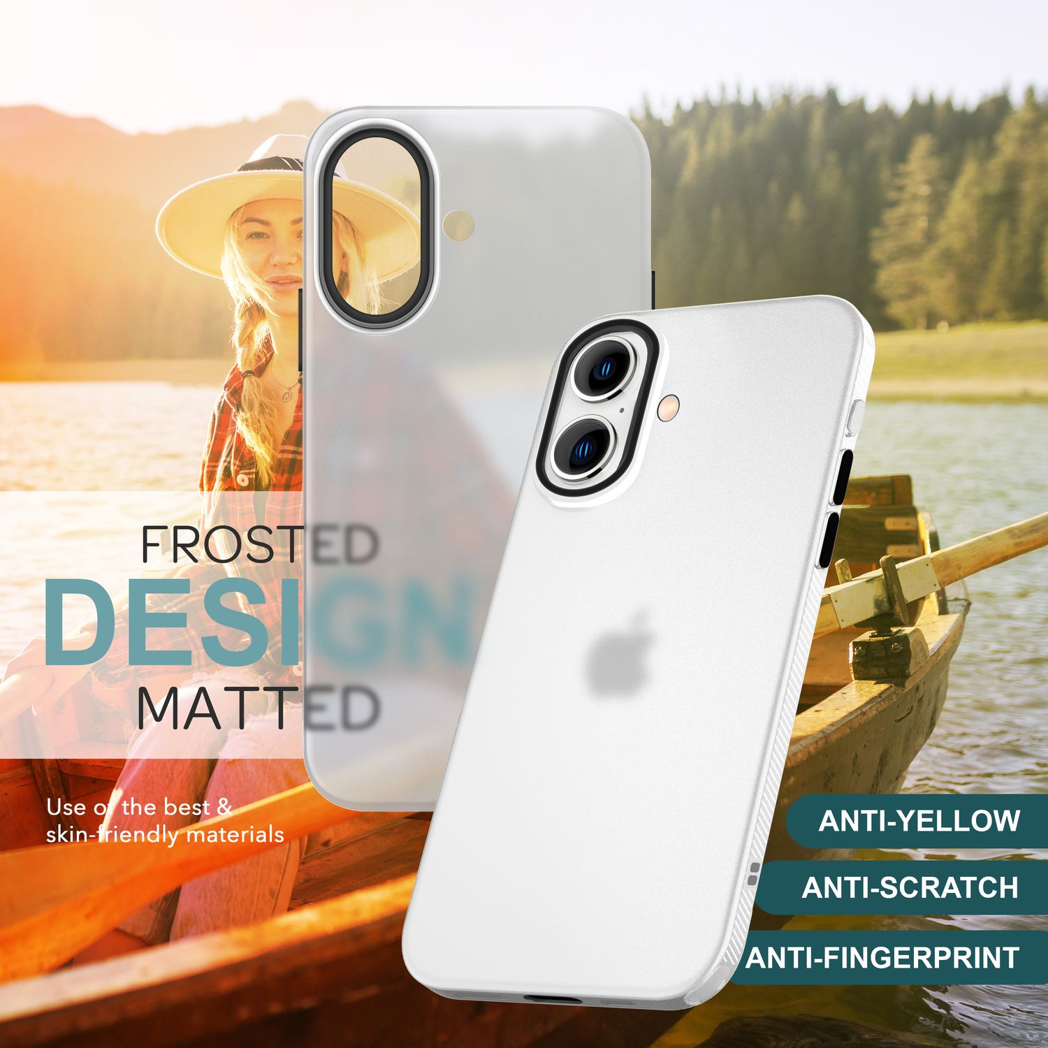 NALIA Fein Mattierte Silikonhülle für iPhone 16, Rutschfeste Handyhülle, Stoßfeste Fallschutz Hülle Weiß Transparent NALIA Protective Hülle