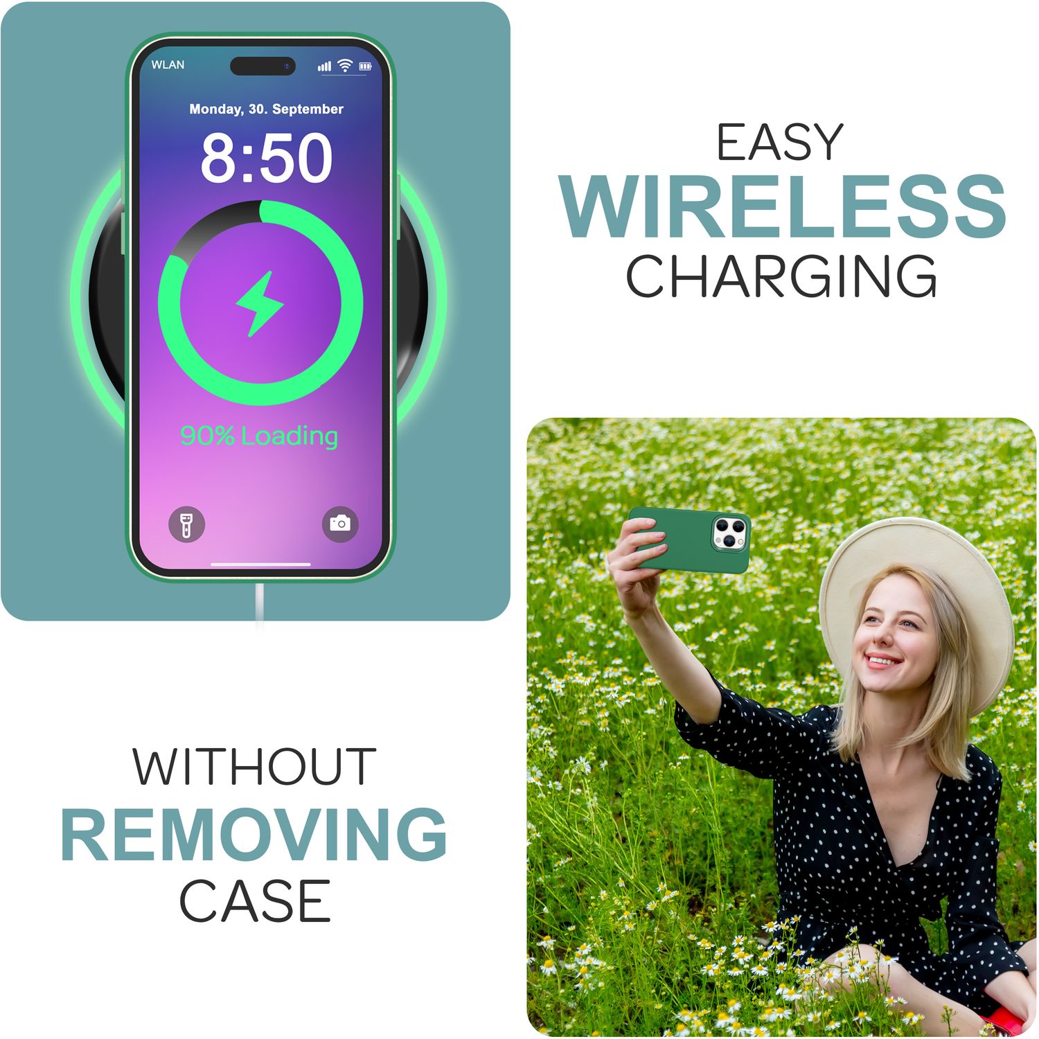 NALIA Fein Mattierte Silikonhülle für iPhone 16 Pro Max, Rutschfeste Handyhülle, Stoßfeste Schutz Hülle Grün NALIA Protective Hülle