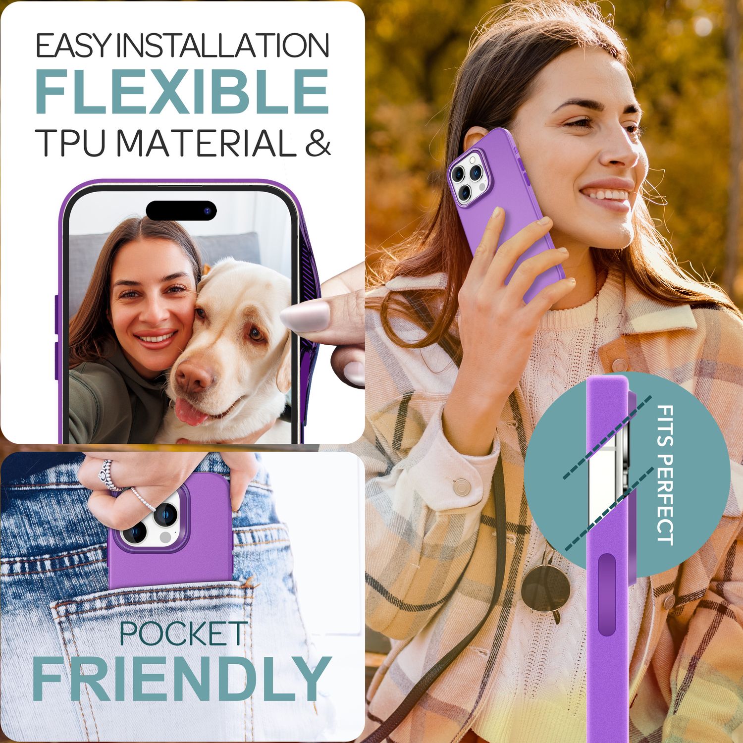 NALIA Fein Mattierte Silikonhülle für iPhone 16 Pro Max, Rutschfeste Handyhülle, Stoßfeste Schutz Hülle Lila NALIA Protective Hülle