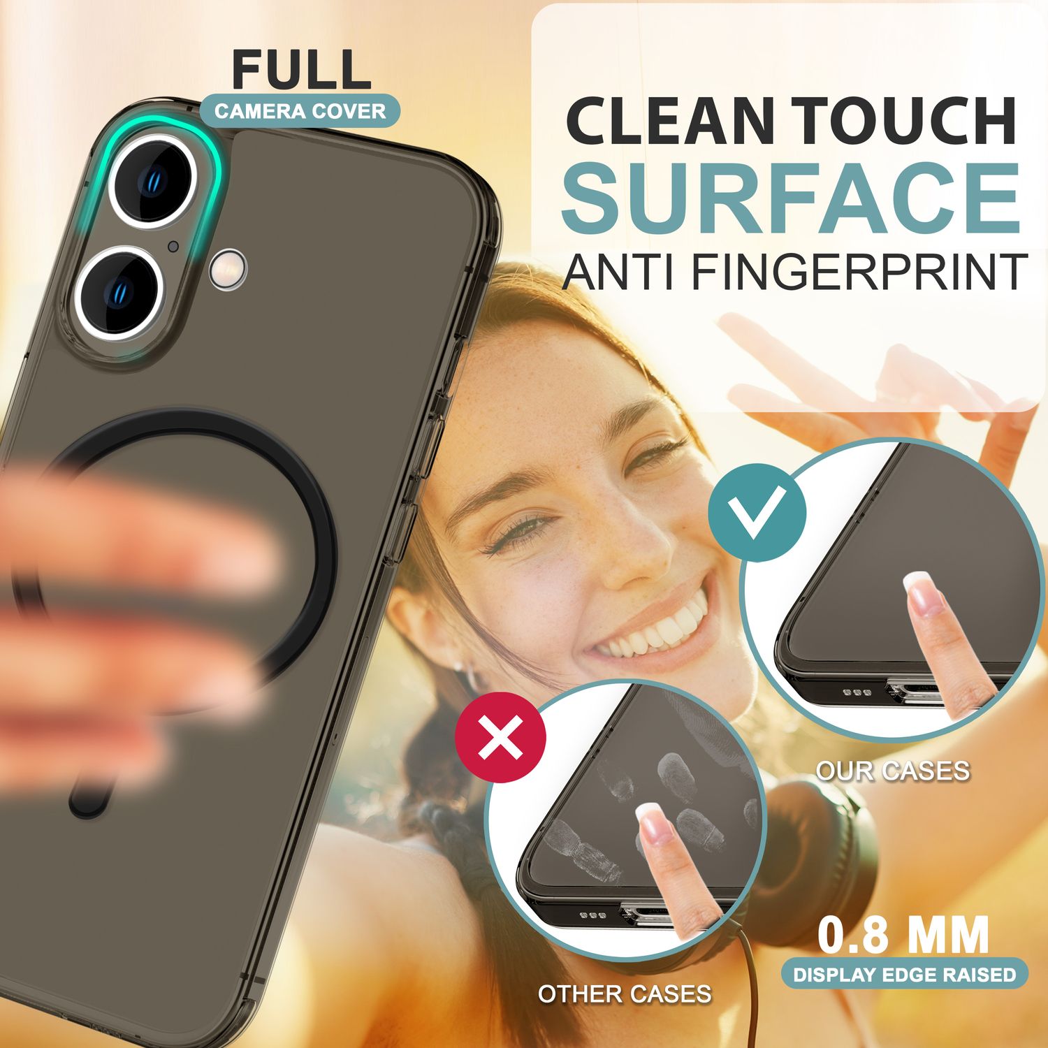 NALIA Extrem Dünne MagSafe Hülle für iPhone 16, 0,3mm Ultra Schlanke Schutzhülle, Leichte Handyhülle Taupe Transparent NALIA SlimFit Hülle