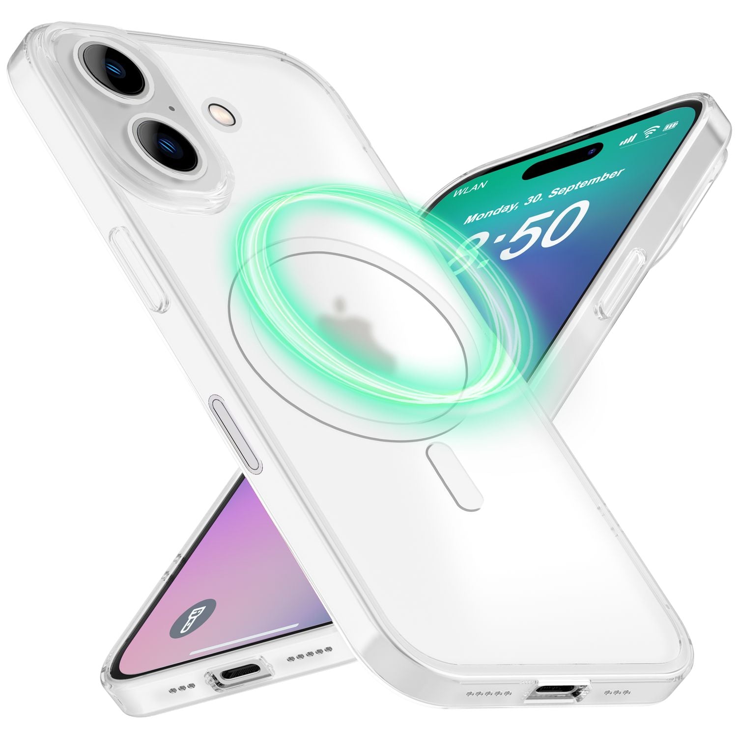 NALIA Extrem Dünne MagSafe Hülle für iPhone 16, 0,3mm Ultra Schlanke Schutzhülle, Leichte Handyhülle Weiß Transparent NALIA SlimFit Hülle