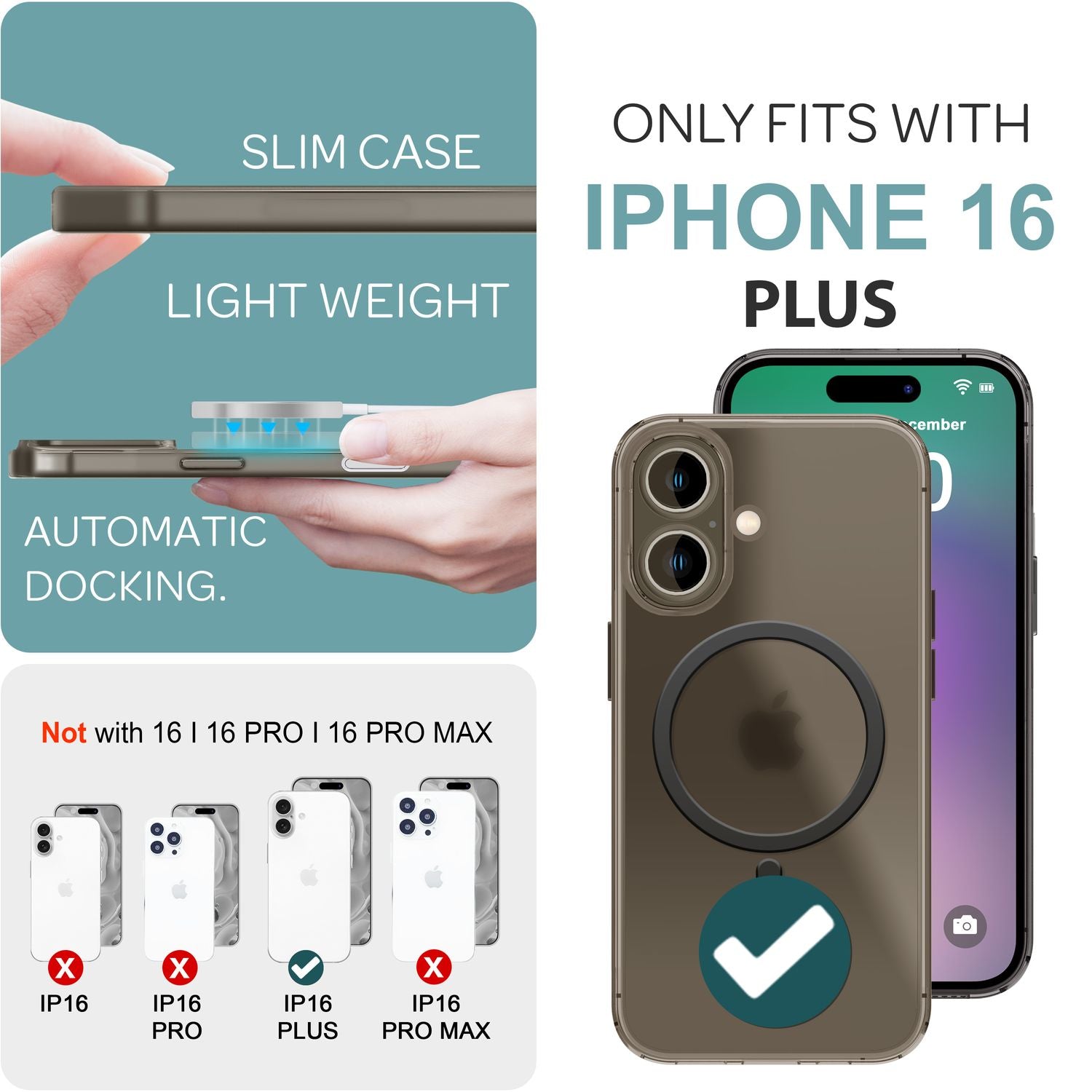 NALIA Extrem Dünne MagSafe Hülle für iPhone 16 Plus, 0,3mm Ultra Schlanke Schutzhülle, Handyhülle Slim Taupe Transparent NALIA SlimFit Hülle