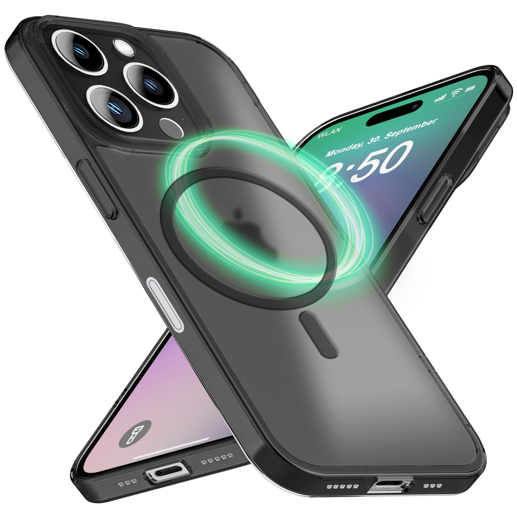 NALIA Ultra-Slim Hardcase für iPhone 16 Pro – MagSafe kompatibel & 0.3mm Dünn – THINIX (Mattes & Schlankes Case) – Marke aus Berlin Grau Transparent NALIA SlimFit Hülle