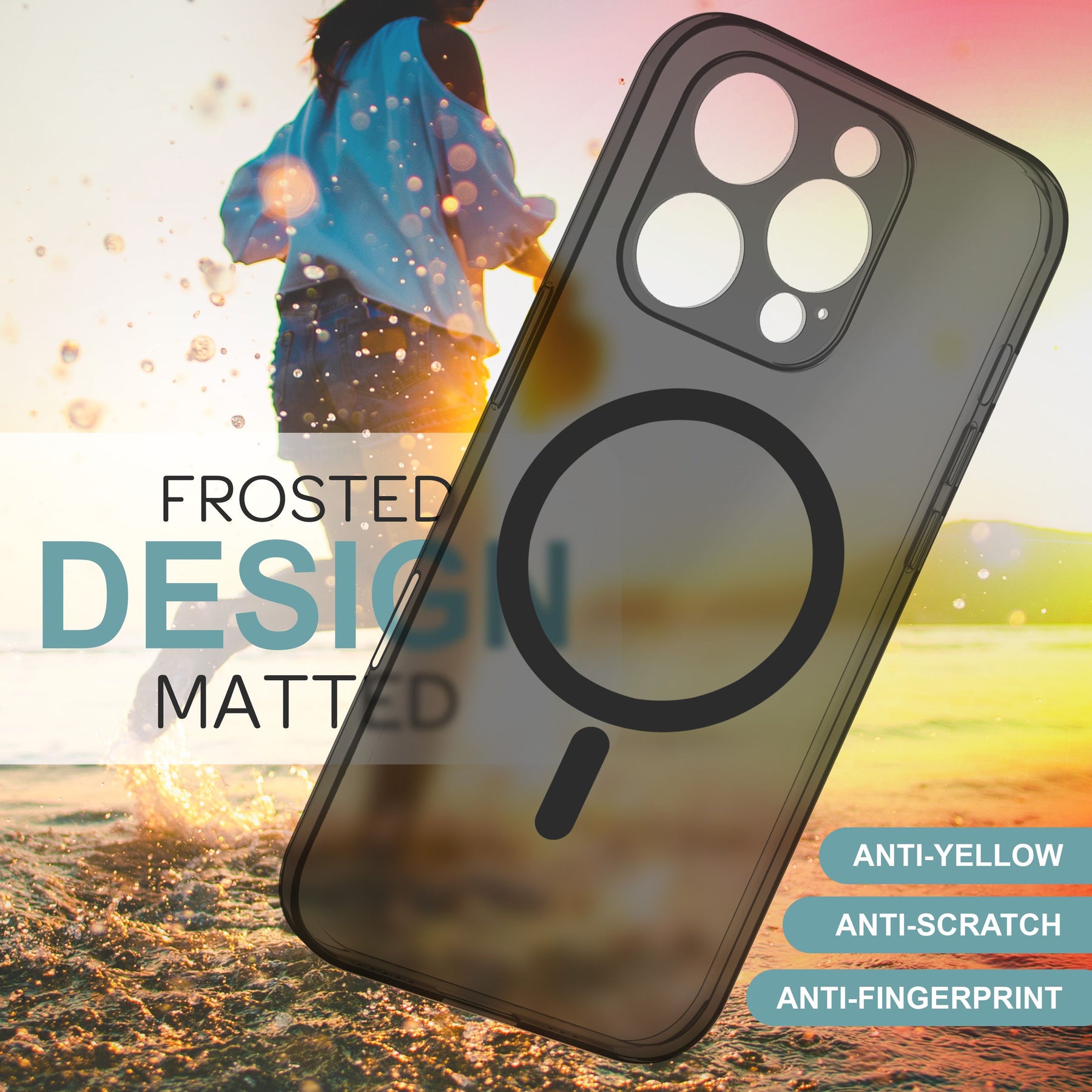 NALIA Ultra-Slim Hardcase für iPhone 16 Pro – MagSafe kompatibel & 0.3mm Dünn – THINIX (Mattes & Schlankes Case) – Marke aus Berlin Grau Transparent NALIA SlimFit Hülle