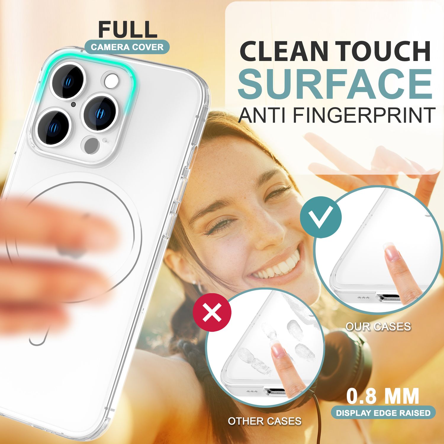 NALIA MagSafe Hülle iPhone 16 Pro Case matt stoßfest Weiß Transparent NALIA SlimFit Hülle