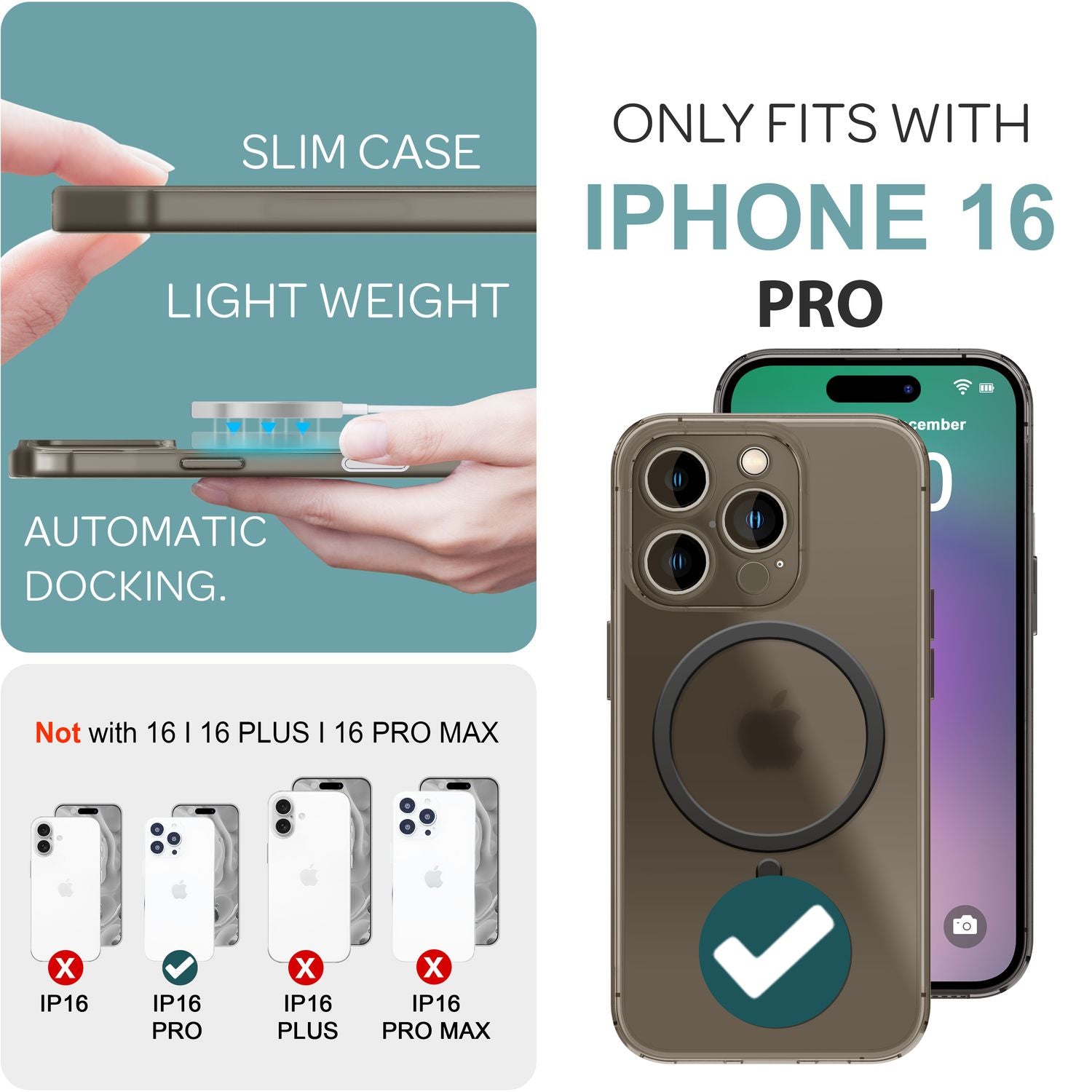 NALIA Extrem Dünne MagSafe Hülle für iPhone 16 Pro, 0,3mm Ultra Schlanke Schutzhülle, Handyhülle Slim Weiß Transparent NALIA SlimFit Hülle