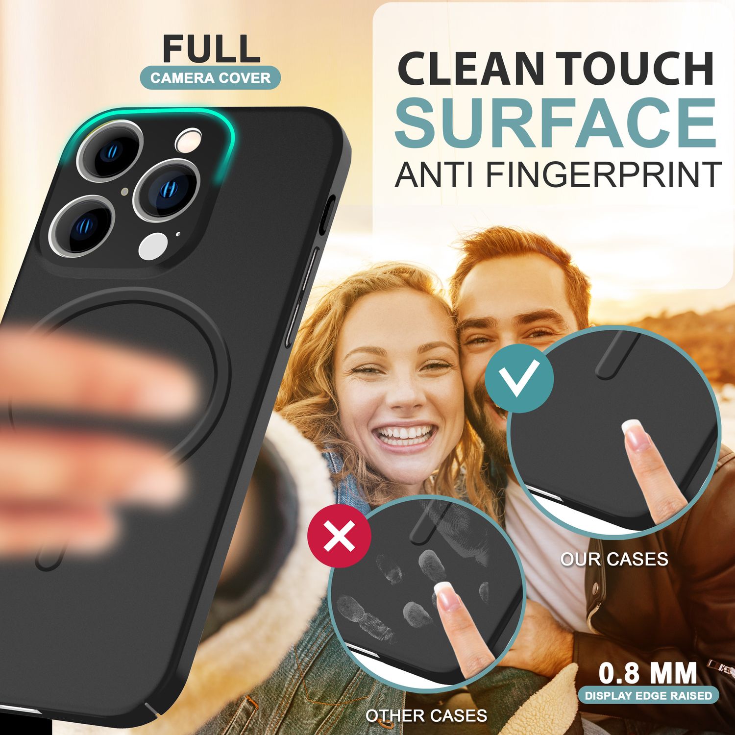 NALIA Extrem Dünne MagSafe Hülle für iPhone 16 Pro Max, 0,3mm Ultra Schlanke Schutzhülle, Handyhülle Schwarz NALIA SlimFit Hülle