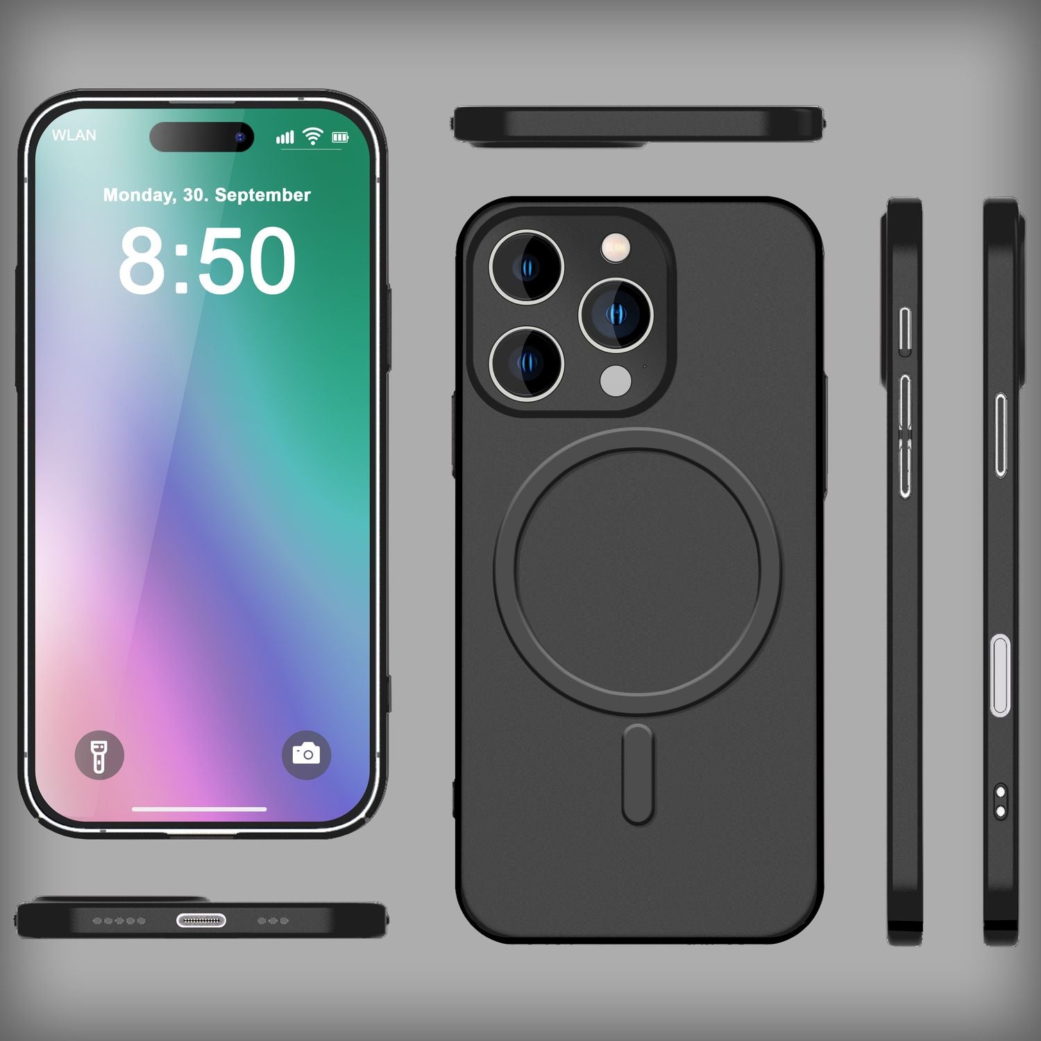 NALIA Extrem Dünne MagSafe Hülle für iPhone 16 Pro Max, 0,3mm Ultra Schlanke Schutzhülle, Handyhülle Schwarz NALIA SlimFit Hülle