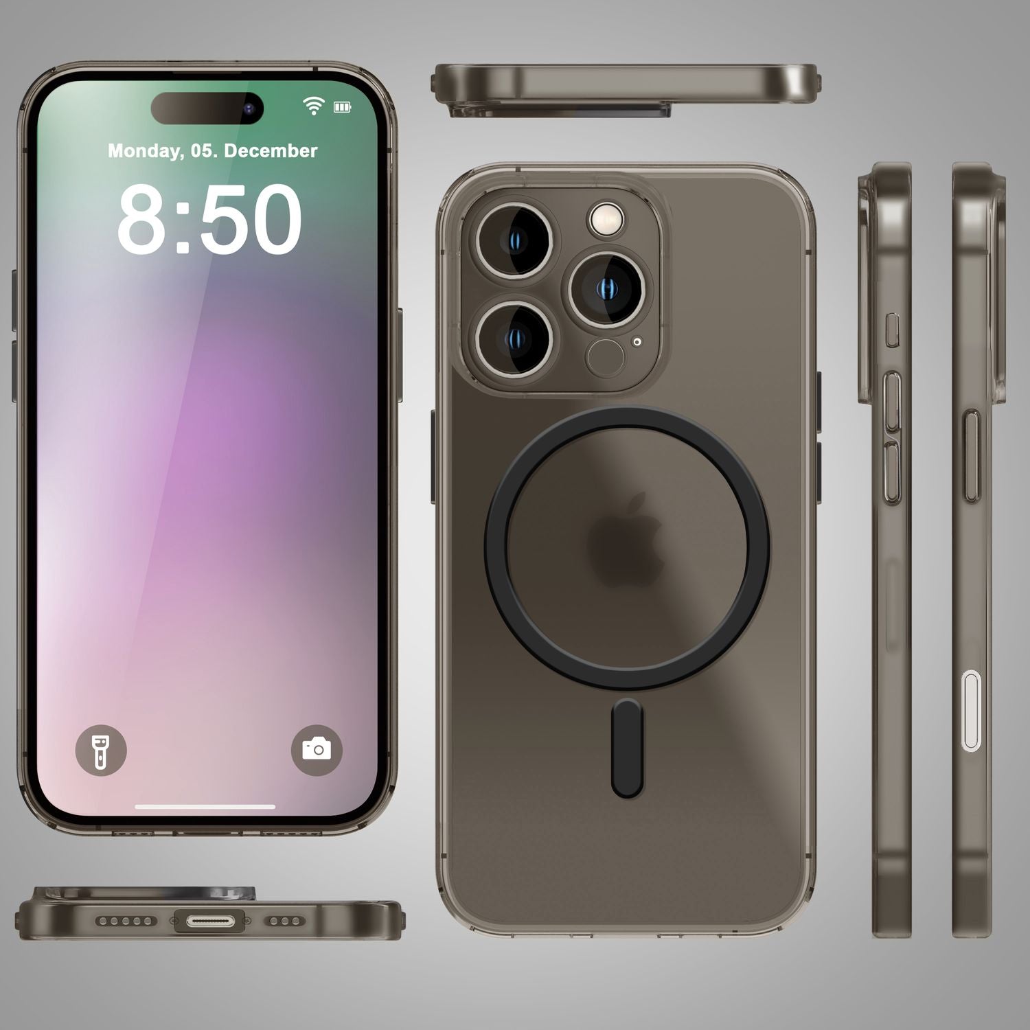 NALIA Extrem Dünne MagSafe Hülle für iPhone 16 Pro Max, 0,3mm Ultra Schlanke Schutzhülle, Handyhülle Taupe Transparent NALIA SlimFit Hülle