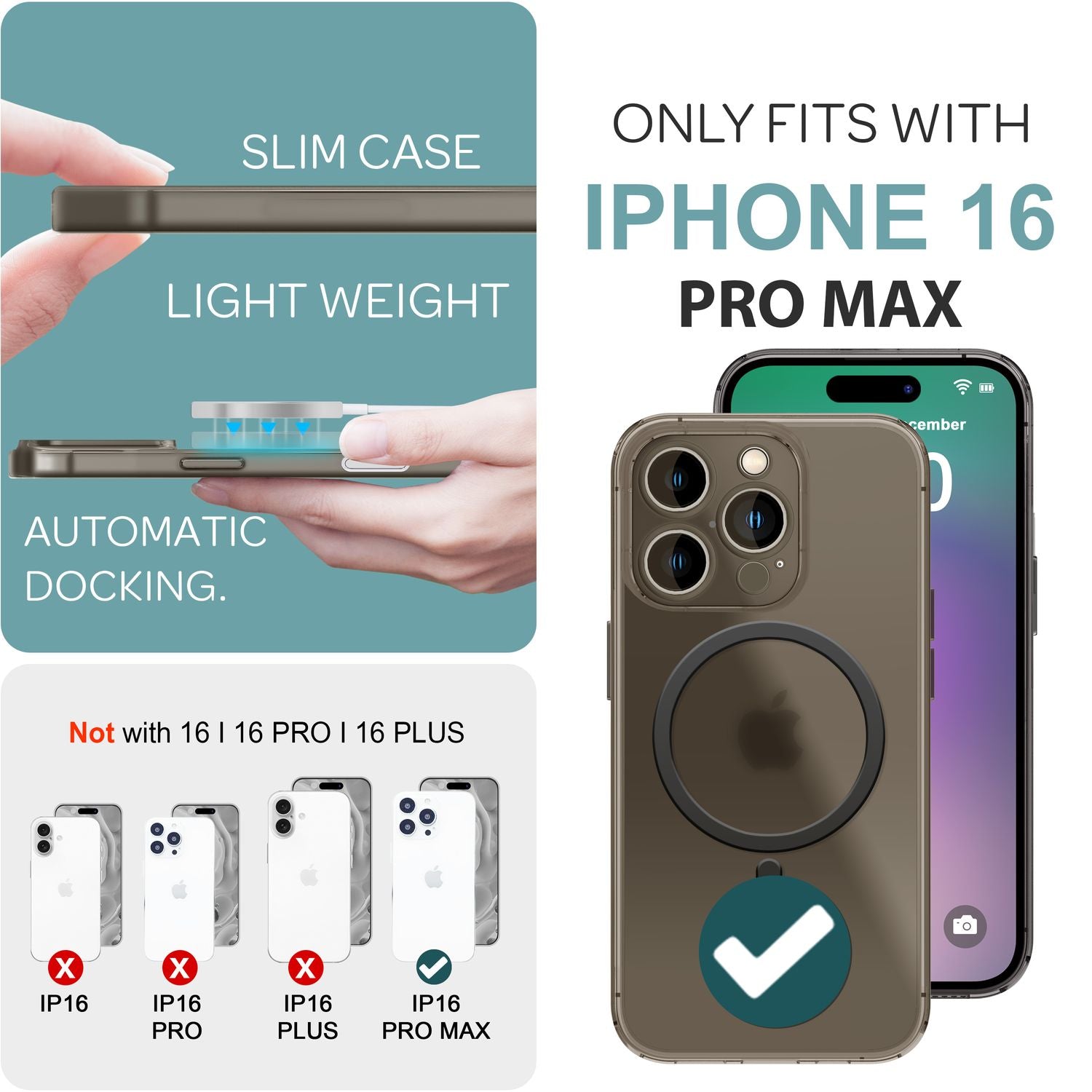 NALIA Extrem Dünne MagSafe Hülle für iPhone 16 Pro Max, 0,3mm Ultra Schlanke Schutzhülle, Handyhülle Taupe Transparent NALIA SlimFit Hülle