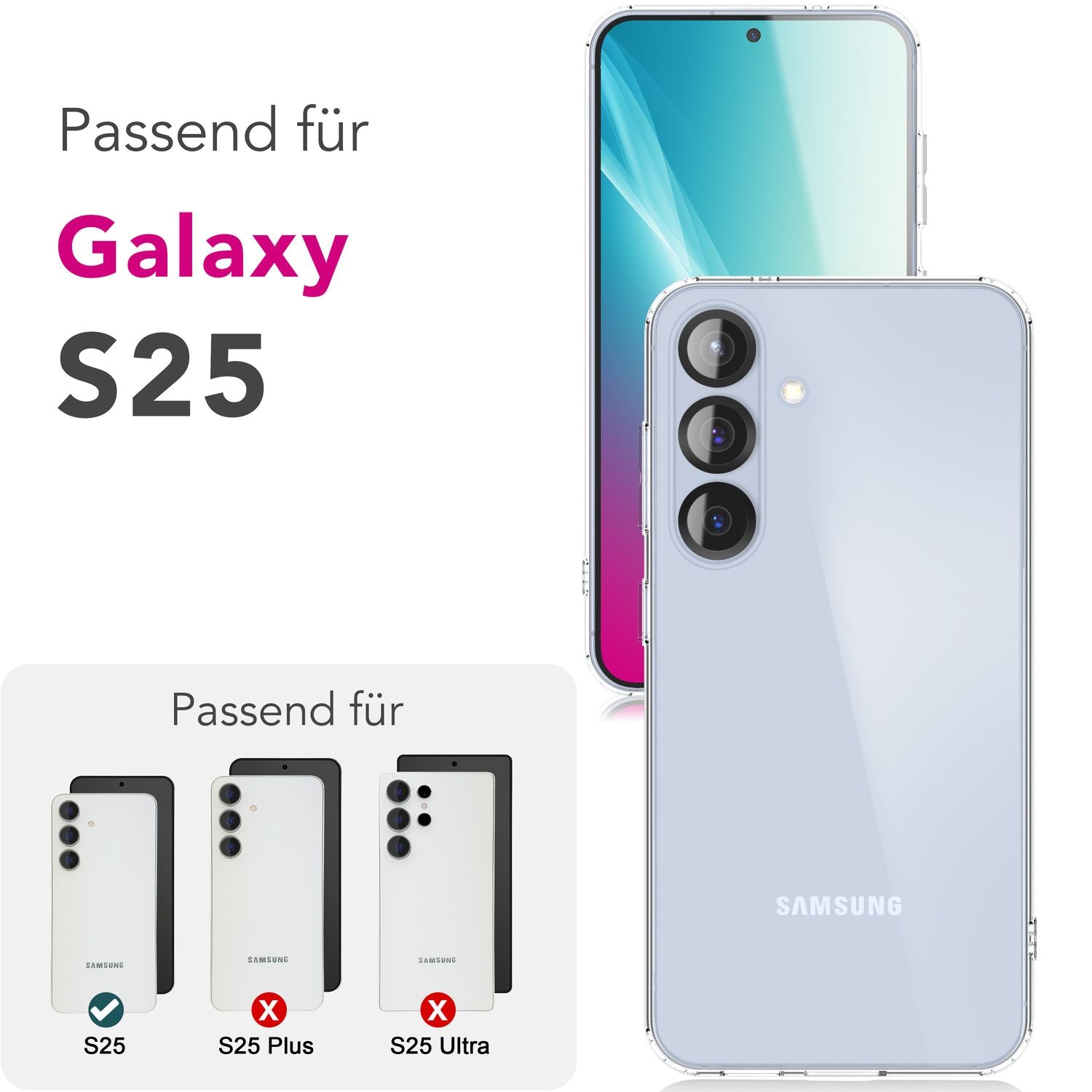 NALIA AirFlex für Samsung Galaxy S25 Hülle, Kristall-Klare Silikonhülle mit Anti-Gelb Effekt, Flexible Strapazierfähige TPU Schutzhülle, Schlanke Transparente Robuste Handyhülle