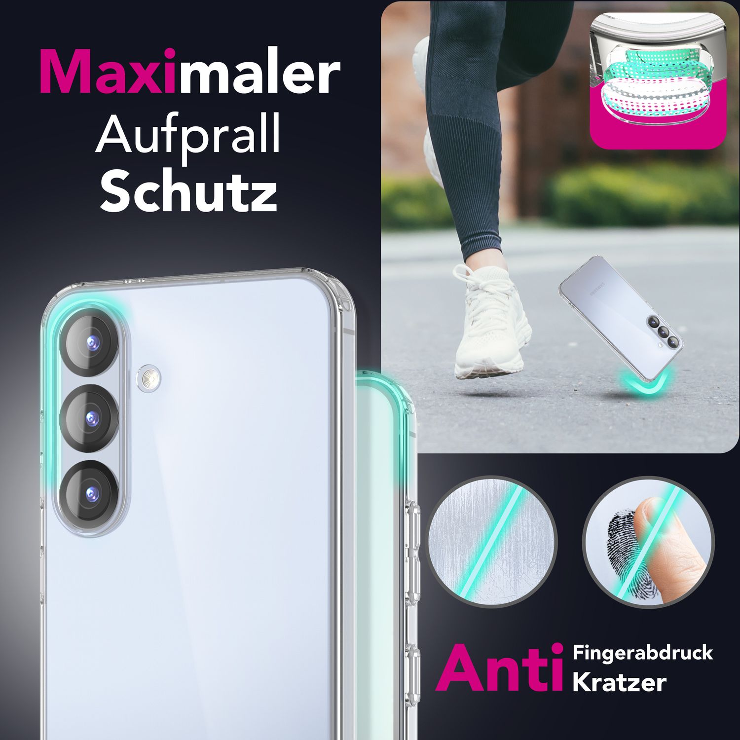 NALIA AirFlex für Samsung Galaxy S25 Plus Hülle, Transparente Silikon Schutzhülle mit Anti-Gelb Effekt, Klare Durchsichtige TPU Handyhülle, Strapazierfähige Robuste Klarsichthülle Default Title NALIA Transparente Hülle