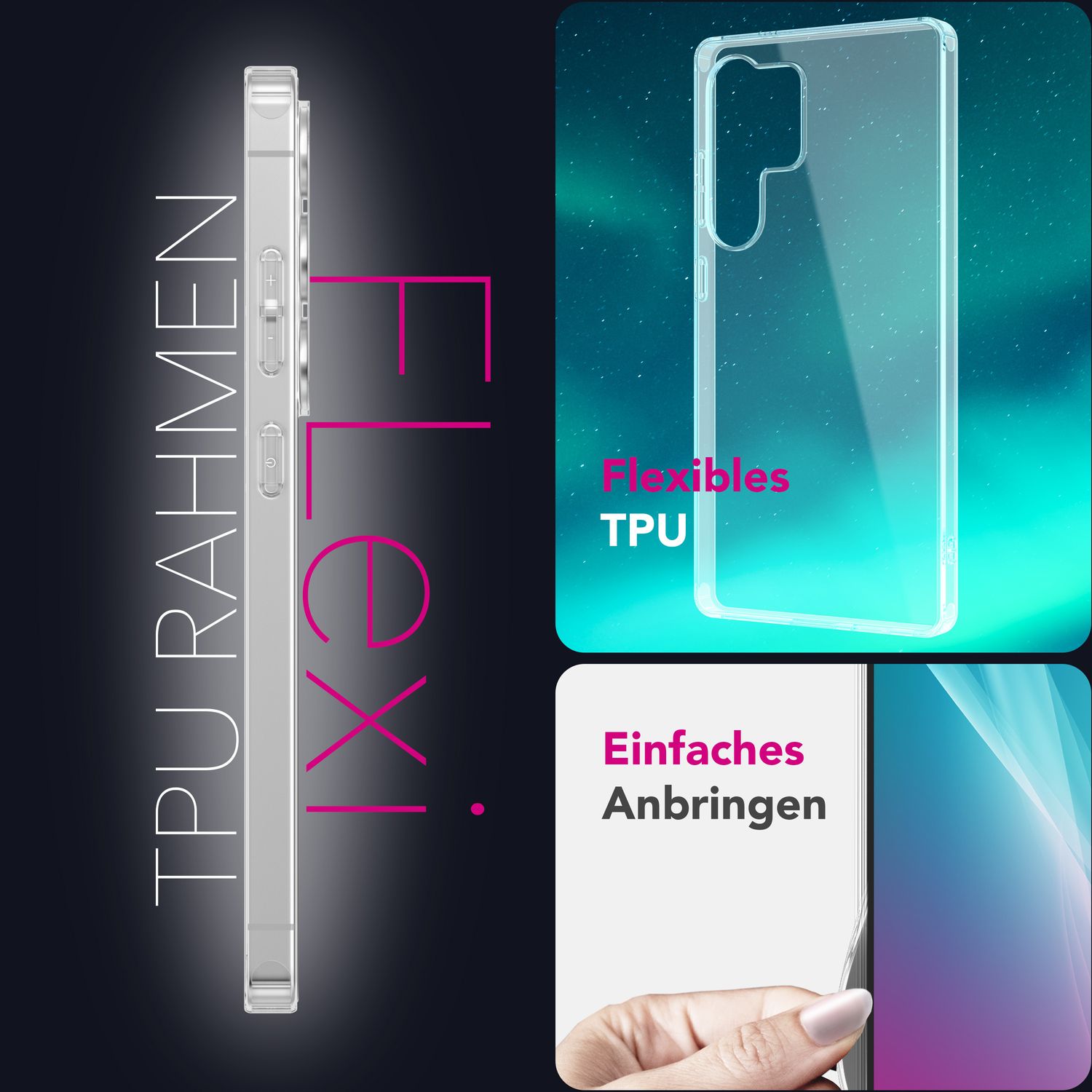 NALIA AirFlex für Samsung Galaxy S25 Ultra Hülle, Klare Strapazierfähige Silikonhülle mit Anti-Gelb Effekt, Transparente Durchscheinende TPU Klarsichthülle, Flexible Schutzhülle Default Title NALIA Transparente Hülle