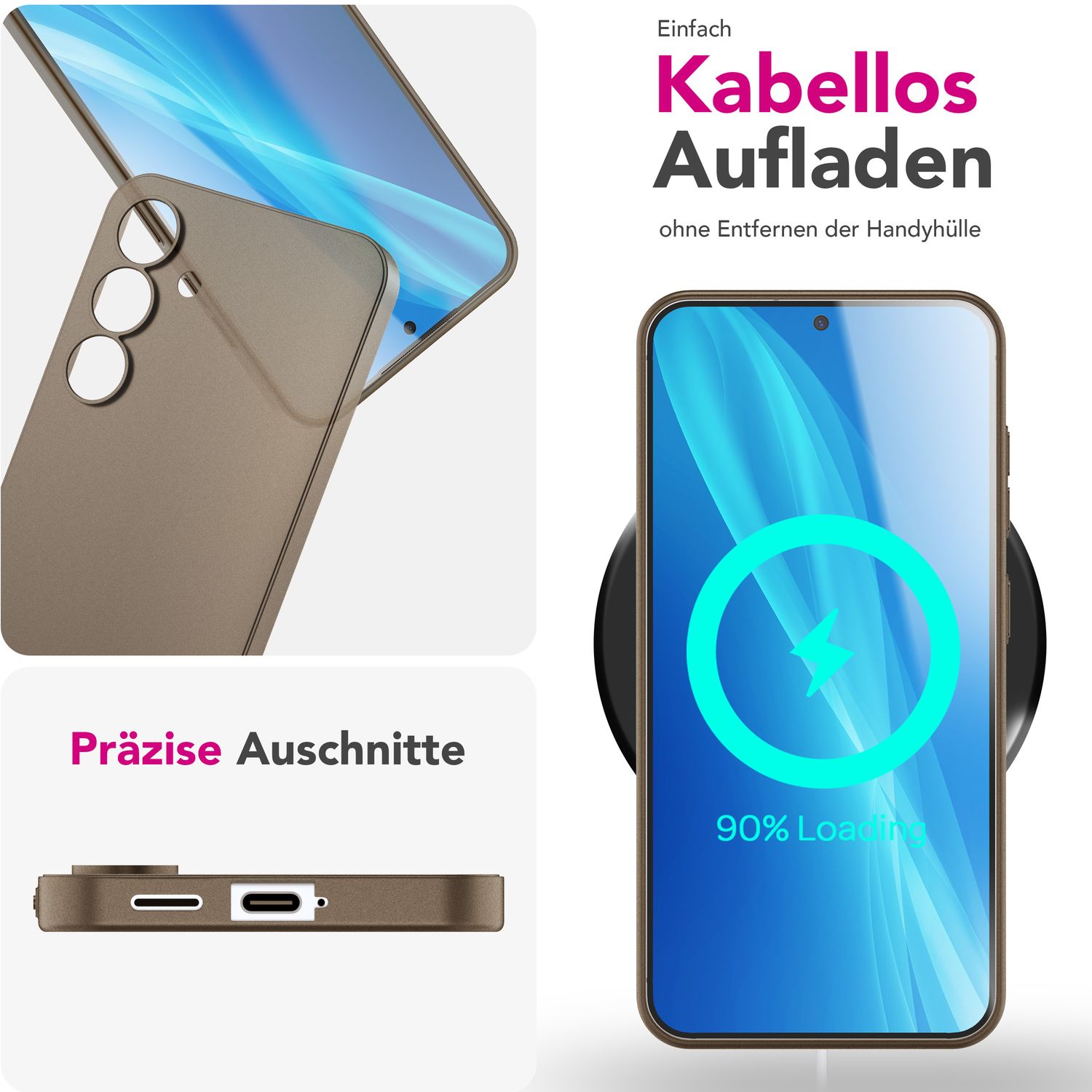 NALIA Phantom für Samsung Galaxy S25 Plus Hülle, Extrem Dünne 0,3mm Schutzhülle, Ultra-Slim Hardcover, Mattierte Handyhülle, Federleicht und Anti-Fingerabdruck