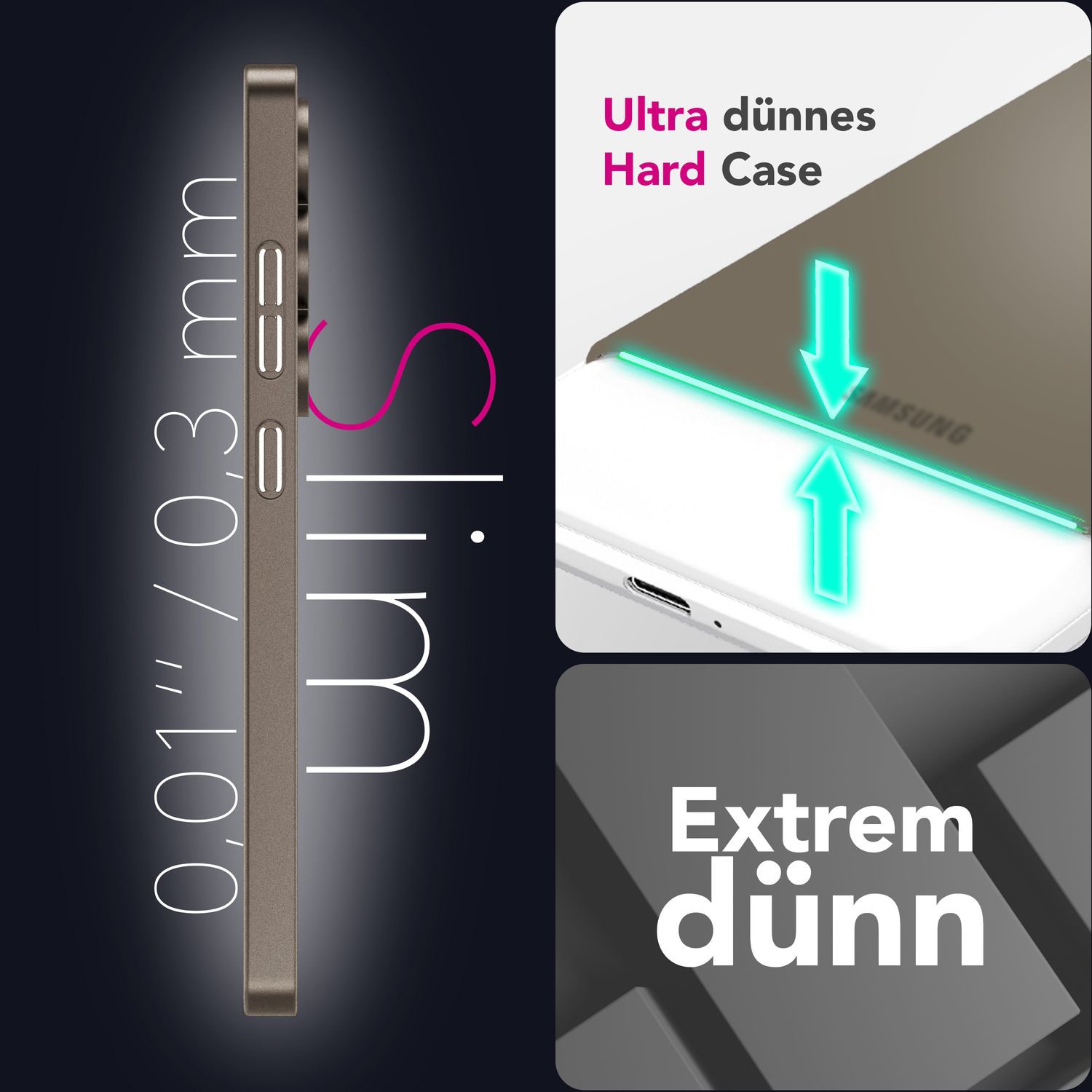 NALIA Phantom für Samsung Galaxy S25 Plus Hülle, Extrem Dünne 0,3mm Schutzhülle, Ultra-Slim Hardcover, Mattierte Handyhülle, Federleicht und Anti-Fingerabdruck