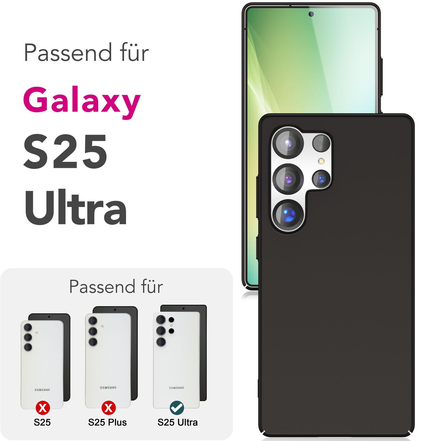NALIA PureFit für Samsung Galaxy S25 Ultra Hülle, Extra Slim 0,5mm Hardcover, Leichte Dünne Elegante Schutzhülle, Mattierte Fingerabdruck-Resistente Handyhülle