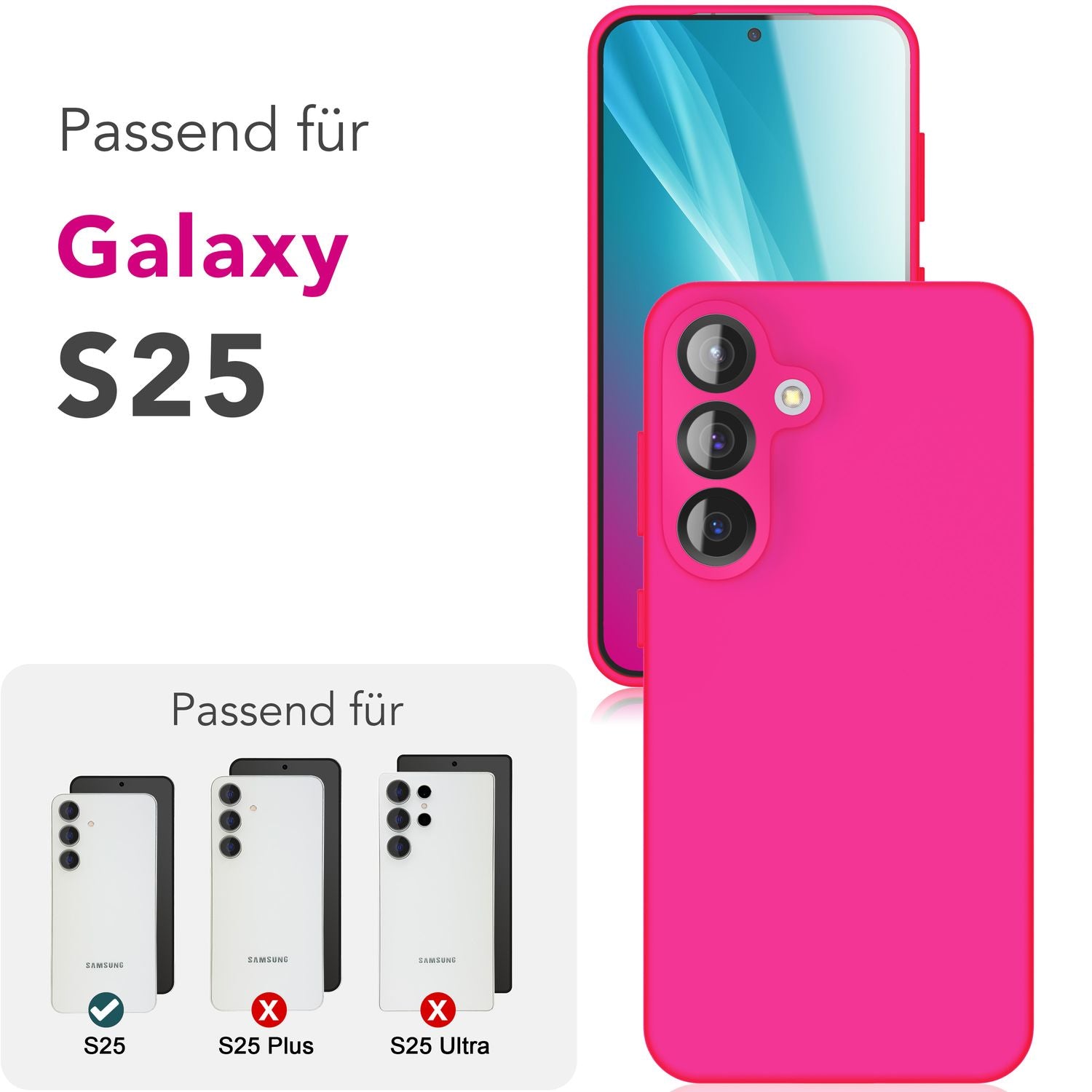 NALIA Phoenix für Samsung Galaxy S25 Hülle, Abwischbare Weiche Schutzhülle aus Flüssigsilikon, Mikrofaser Innenfutter, Rutschfeste Handyhülle, Seidige Silikonhülle