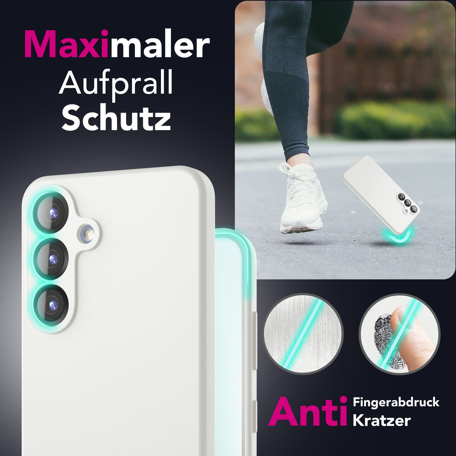 NALIA Phoenix für Samsung Galaxy S25 Plus Hülle, Abwischbare Geschmeidige Flüssigsilikon Handyhülle, Inneres Mikrofaser-Futter, Samtig Weiche Silikon Schutzhülle Schneeweiß NALIA Protective Hülle
