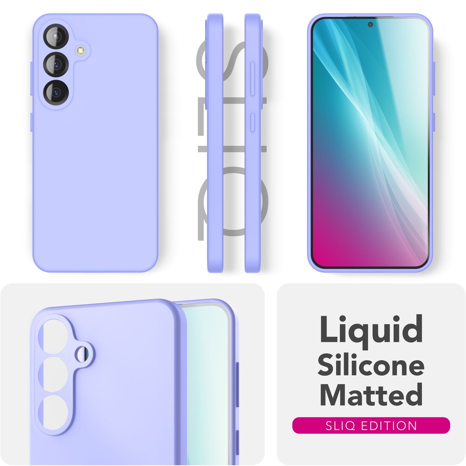 NALIA Phoenix für Samsung Galaxy S25 Plus Hülle, Abwischbare Geschmeidige Flüssigsilikon Handyhülle, Inneres Mikrofaser-Futter, Samtig Weiche Silikon Schutzhülle Lavendel NALIA Protective Hülle