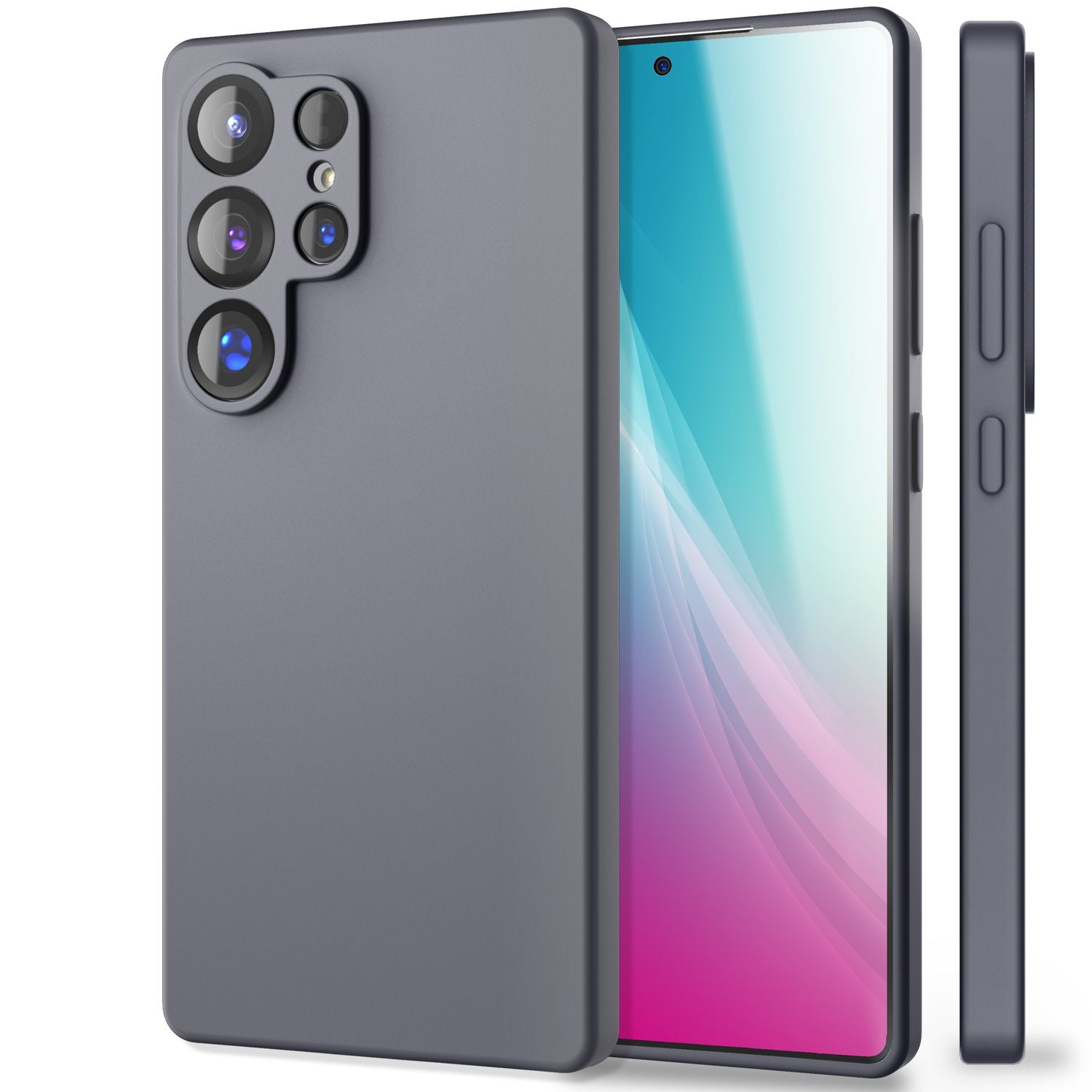 NALIA Phoenix für Samsung Galaxy S25 Ultra Hülle, Abwischbare Samt-Weiche Flüssigsilikon Handyhülle, Mikrofaser-Innenfutter, Dünne Rutschfeste Silikon Schutzhülle Aschgrau NALIA Protective Hülle