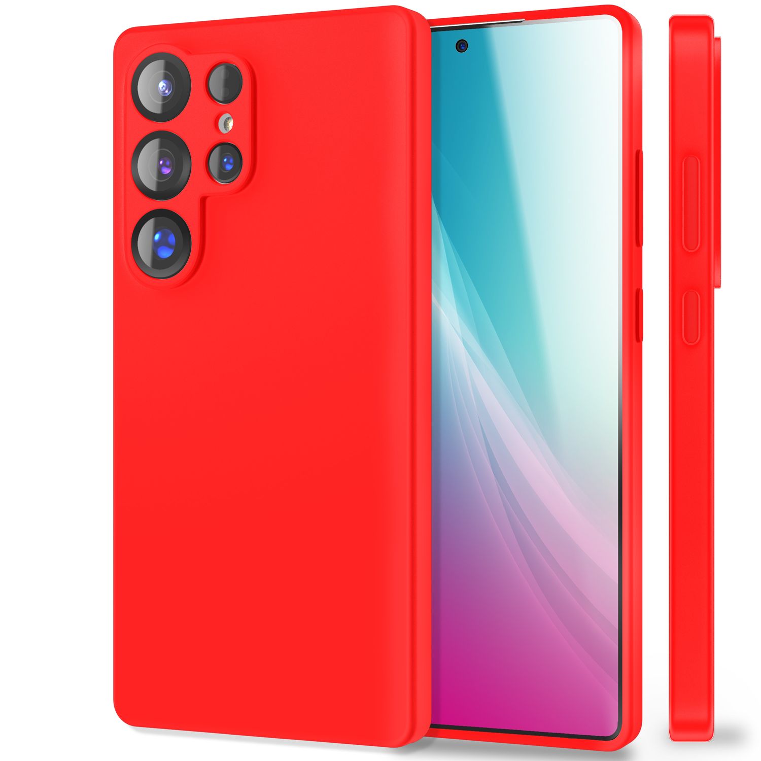 NALIA Phoenix für Samsung Galaxy S25 Ultra Hülle, Abwischbare Samt-Weiche Flüssigsilikon Handyhülle, Mikrofaser-Innenfutter, Dünne Rutschfeste Silikon Schutzhülle