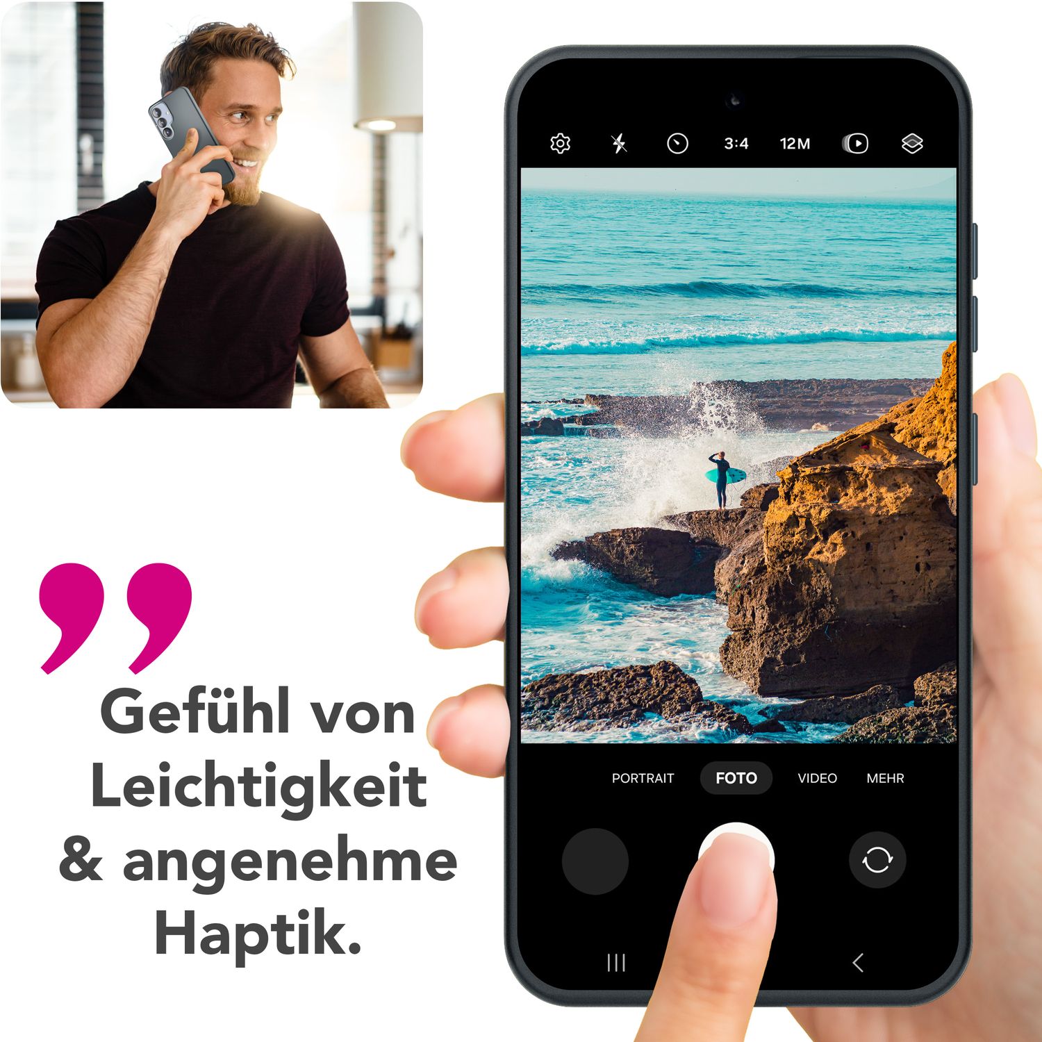 NALIA Overland für Samsung Galaxy S25 Hülle für MagSafe, Ultra Dünnes Hardcase mit Unsichtbarem Magnet-Ring, Ausklappbarer Kamera-Ständer, Mattierte Schutzhülle - Titan Schwarz Default Title NALIA Protective Hülle