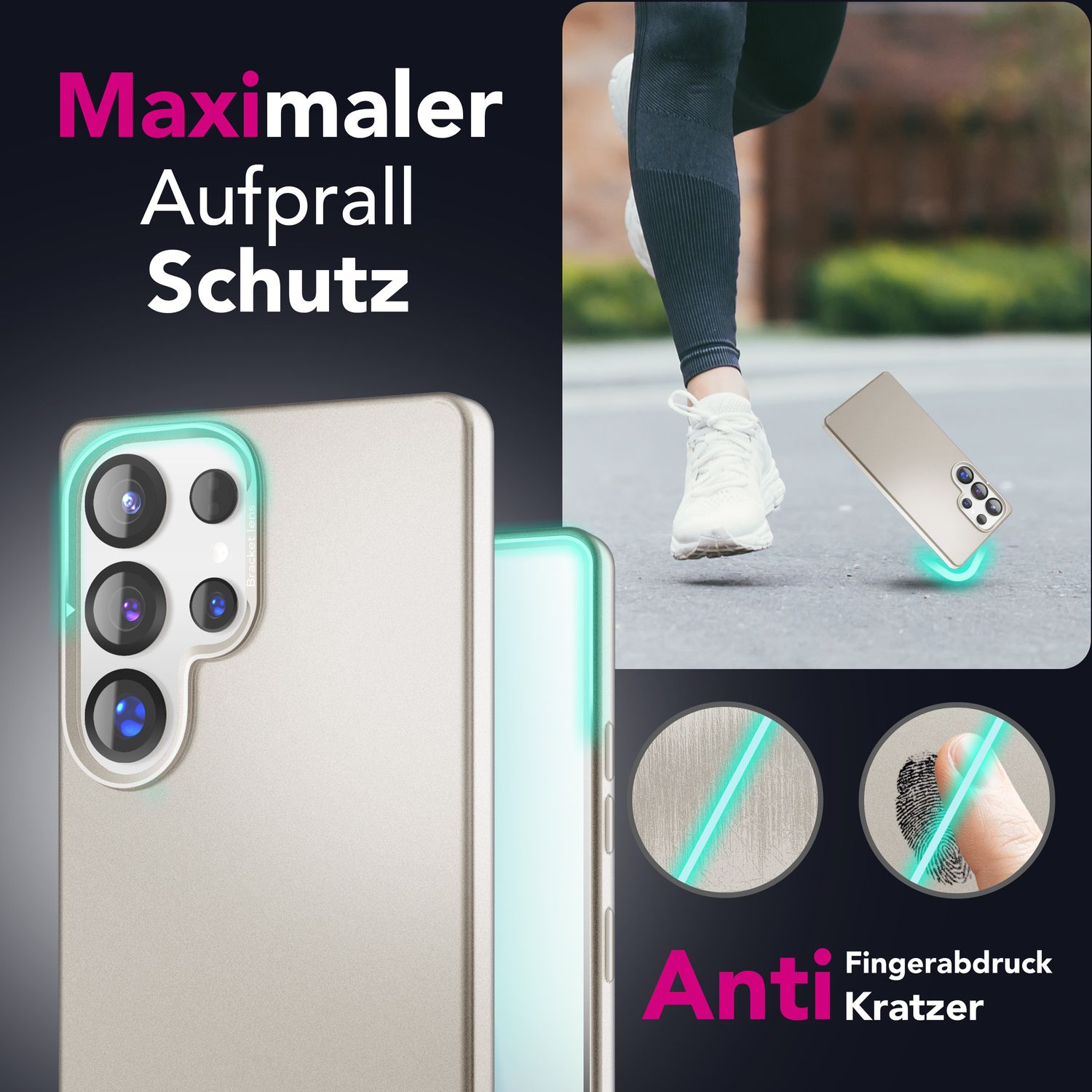 NALIA Overland für Samsung Galaxy S25 Ultra Hülle für MagSafe, Schlankes Hardcase mit Verstecktem Magnet-Ring, Klappbarer Kamera-Ständer, Ultra Dünne Matte Handyhülle