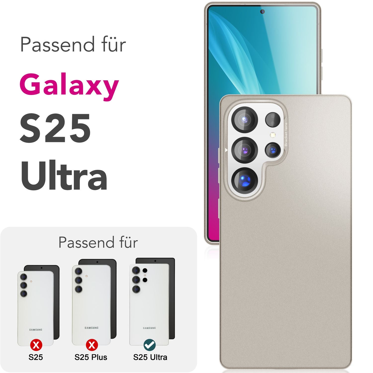 NALIA Overland für Samsung Galaxy S25 Ultra Hülle für MagSafe, Schlankes Hardcase mit Verstecktem Magnet-Ring, Klappbarer Kamera-Ständer, Ultra Dünne Matte Handyhülle