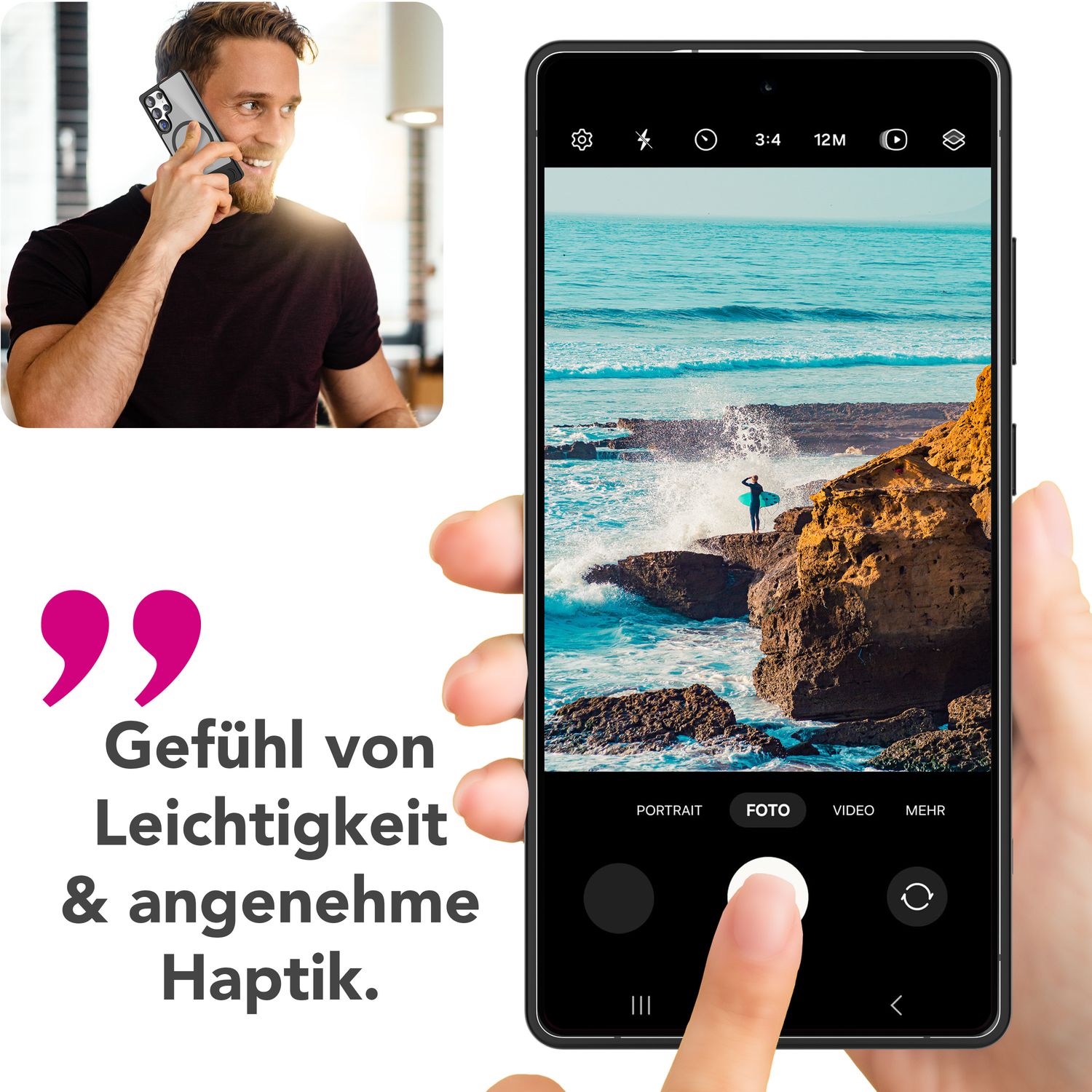 NALIA Triton für Samsung Galaxy S25 Ultra Hülle für MagSafe, Magnethülle mit Standfuß, Ring für Magnetisches Laden, Semi-Transparente Handyhülle mit Silikon-Rahmen Titan Schwarz NALIA Protective Hülle