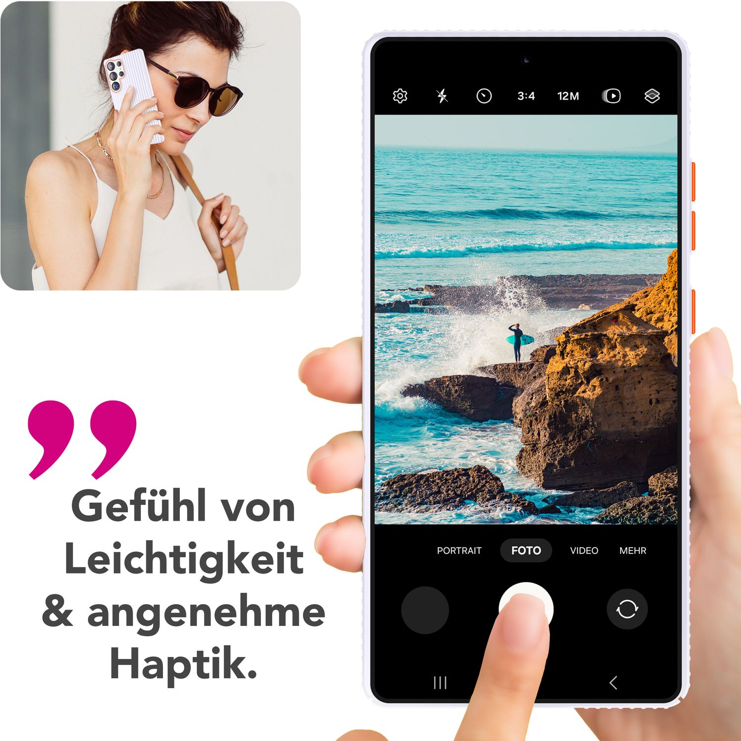 NALIA Nova für Samsung Galaxy S25 Ultra Hülle, Dünnes Hardcover in Metall Optik, mit Wellenstruktur Rillen Design, Rutschfeste Anti-Fingerabdruck Schutzhülle Violettblüte NALIA SlimFit Hülle