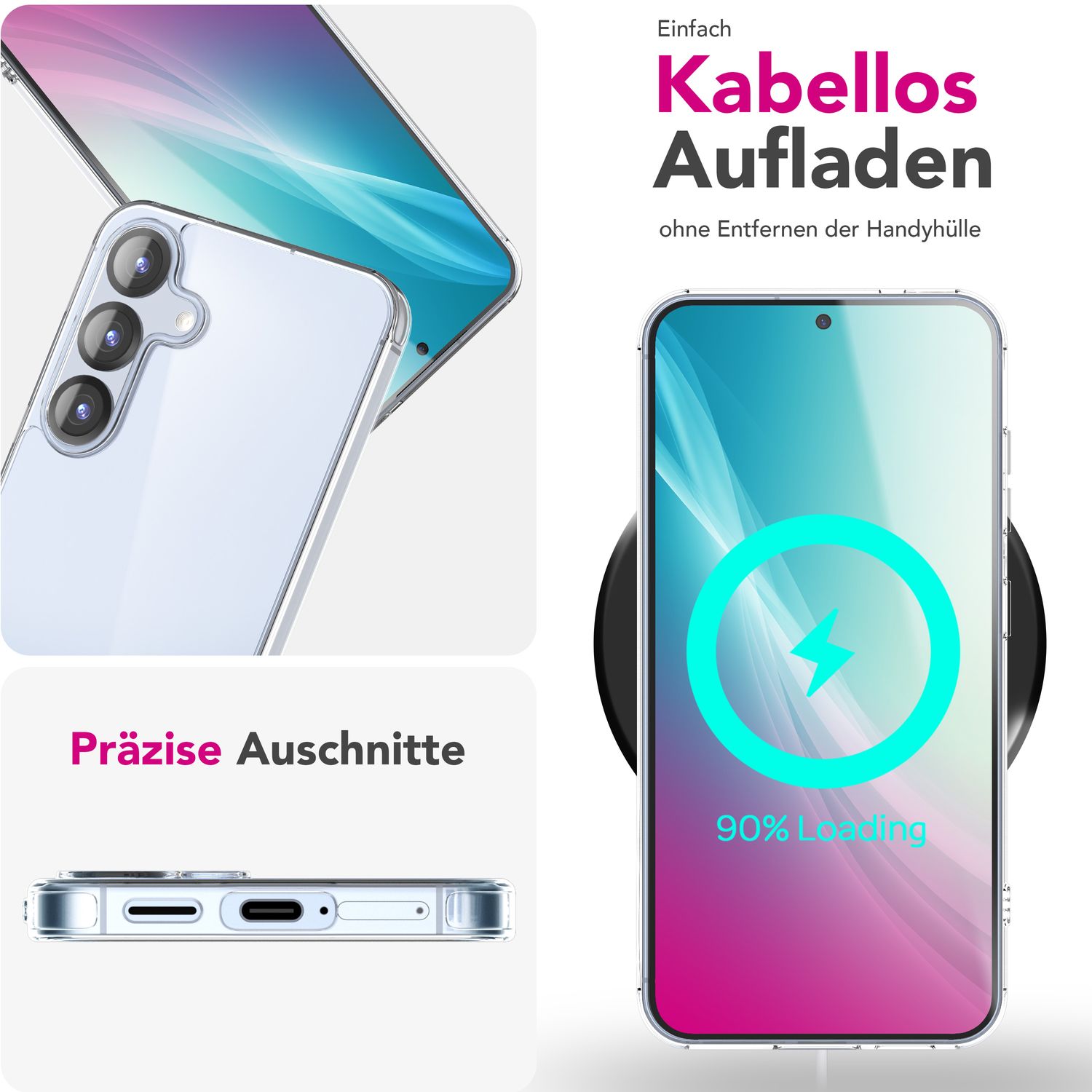 NALIA Blyss für Samsung Galaxy S25 Plus Hülle, Ultra Transparente Handyhülle, Klare Kratzfeste Harte Rückseite und Anti-Schock Silikon-Rahmen, Klarsichthülle mit Anti-Gelb Effekt Default Title NALIA Transparente Hülle