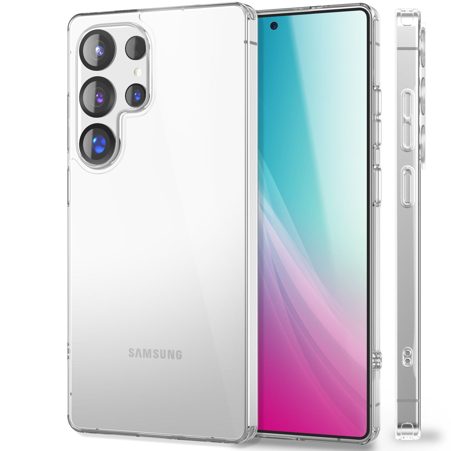 NALIA Blyss für Samsung Galaxy S25 Ultra Hülle, Hochtransparente Kratzfeste Handyhülle, Harte Robuste Rückseite und Anti-Schock Silikon-Rahmen, Klare Schutzhülle, Anti-Gelb Effekt