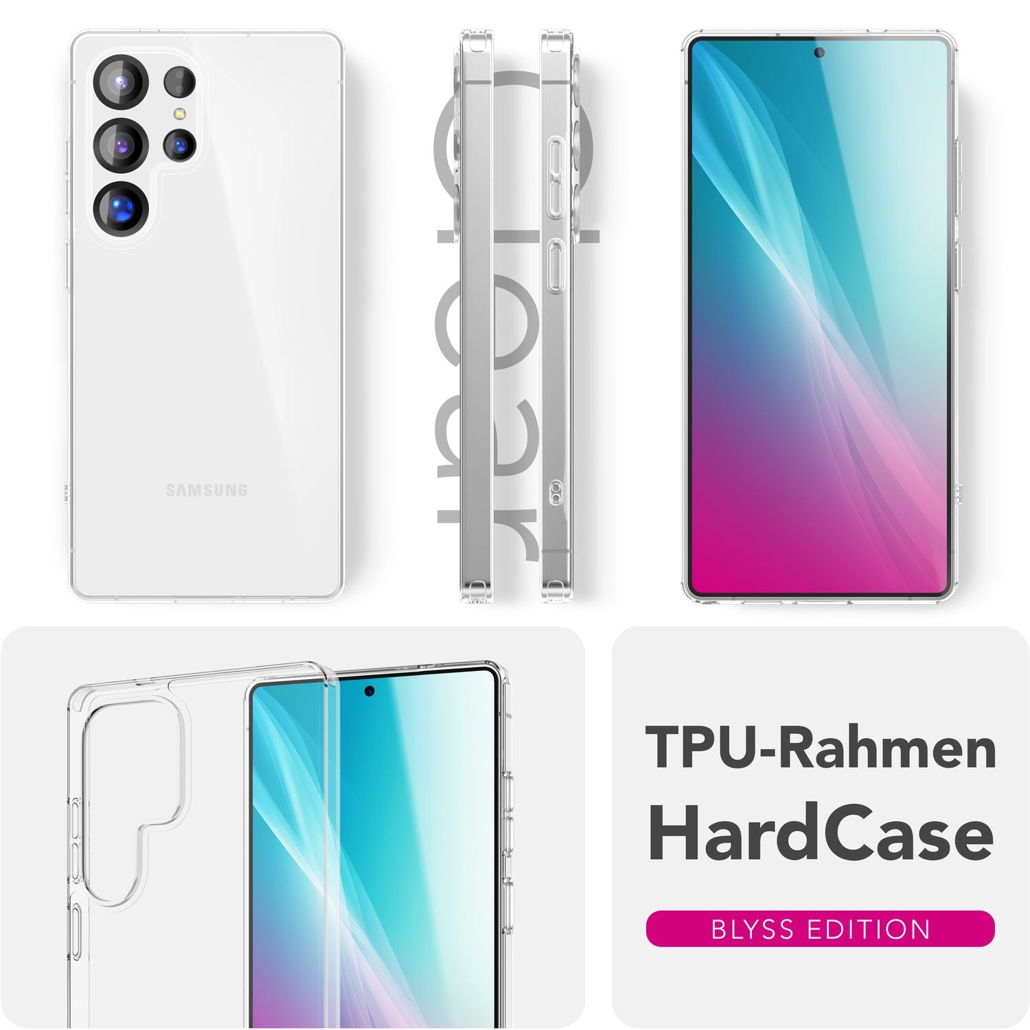 NALIA Blyss für Samsung Galaxy S25 Ultra Hülle, Hochtransparente Kratzfeste Handyhülle, Harte Robuste Rückseite und Anti-Schock Silikon-Rahmen, Klare Schutzhülle, Anti-Gelb Effekt Default Title NALIA Transparente Hülle