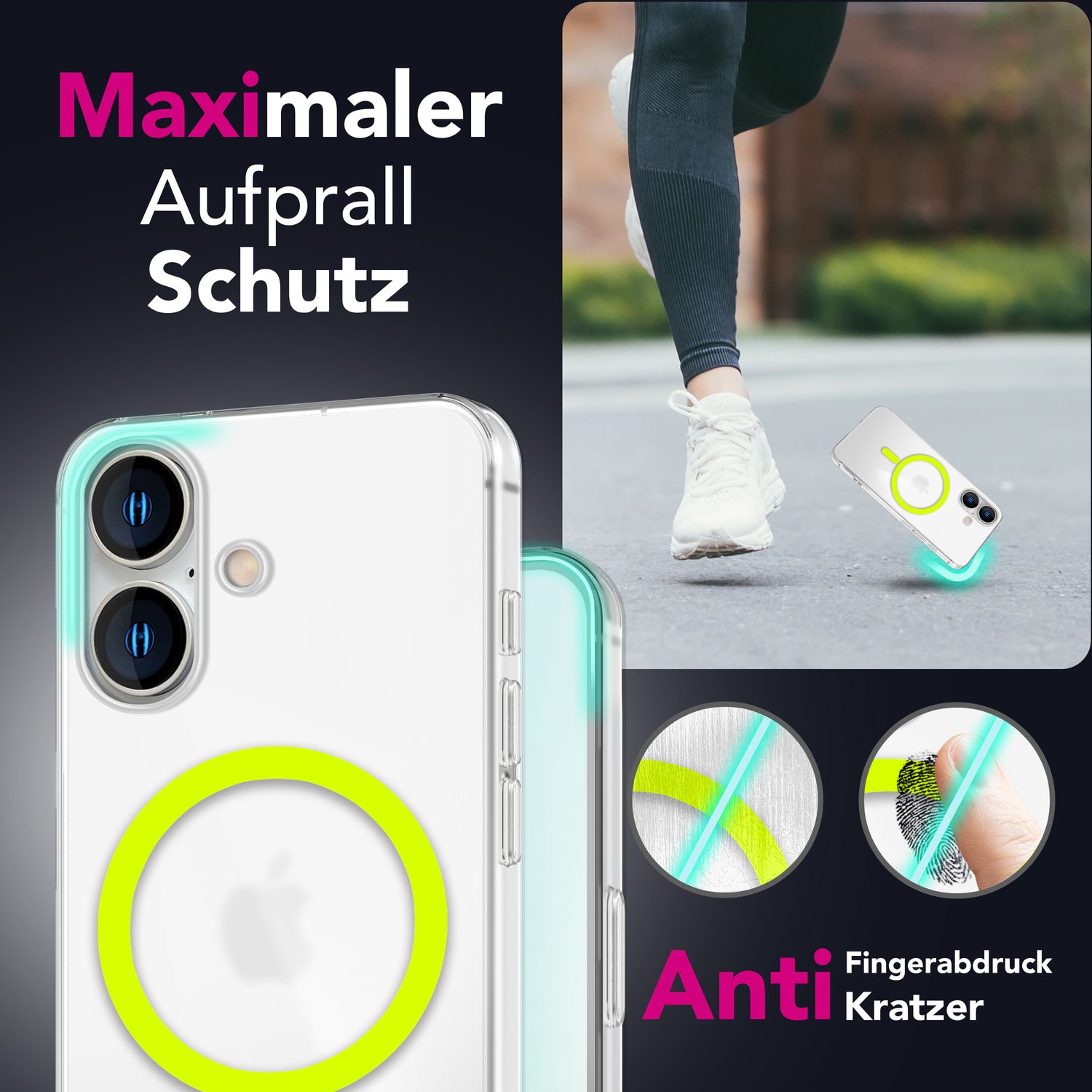 NALIA MagSafe Ring Hülle iPhone 16 Case 360° stoßfest Default Title NALIA SlimFit Hülle
