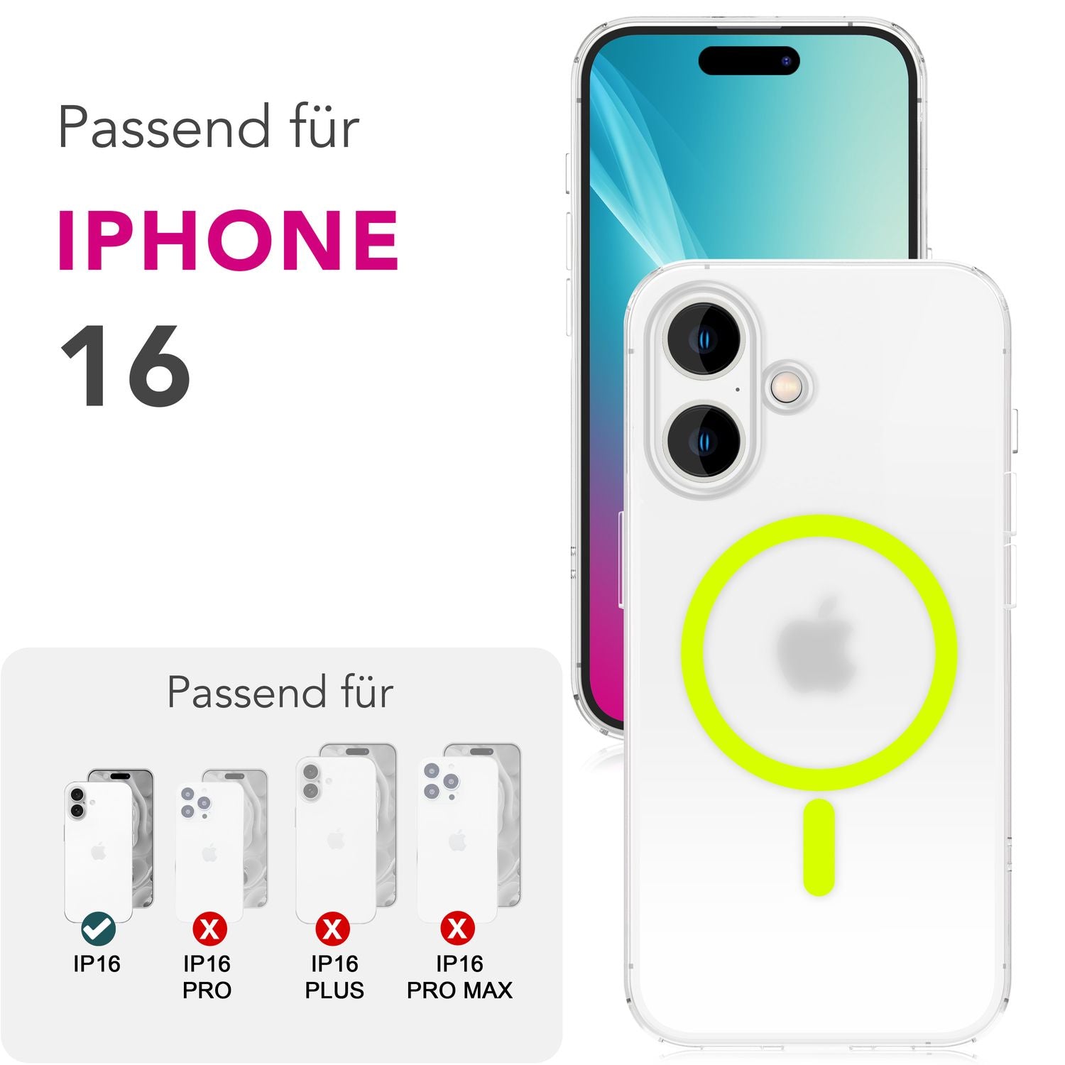NALIA MagSafe Ring Hülle iPhone 16 Case 360° stoßfest Default Title NALIA SlimFit Hülle