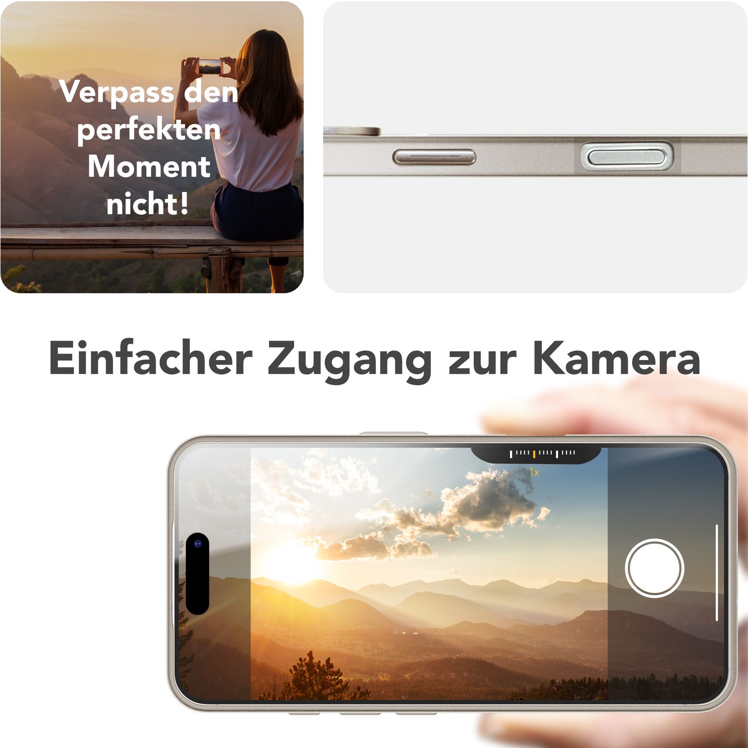 NALIA MagSafe Hülle iPhone 16 Pro Max Case matt stoßfest Titan Grau NALIA Protective Hülle