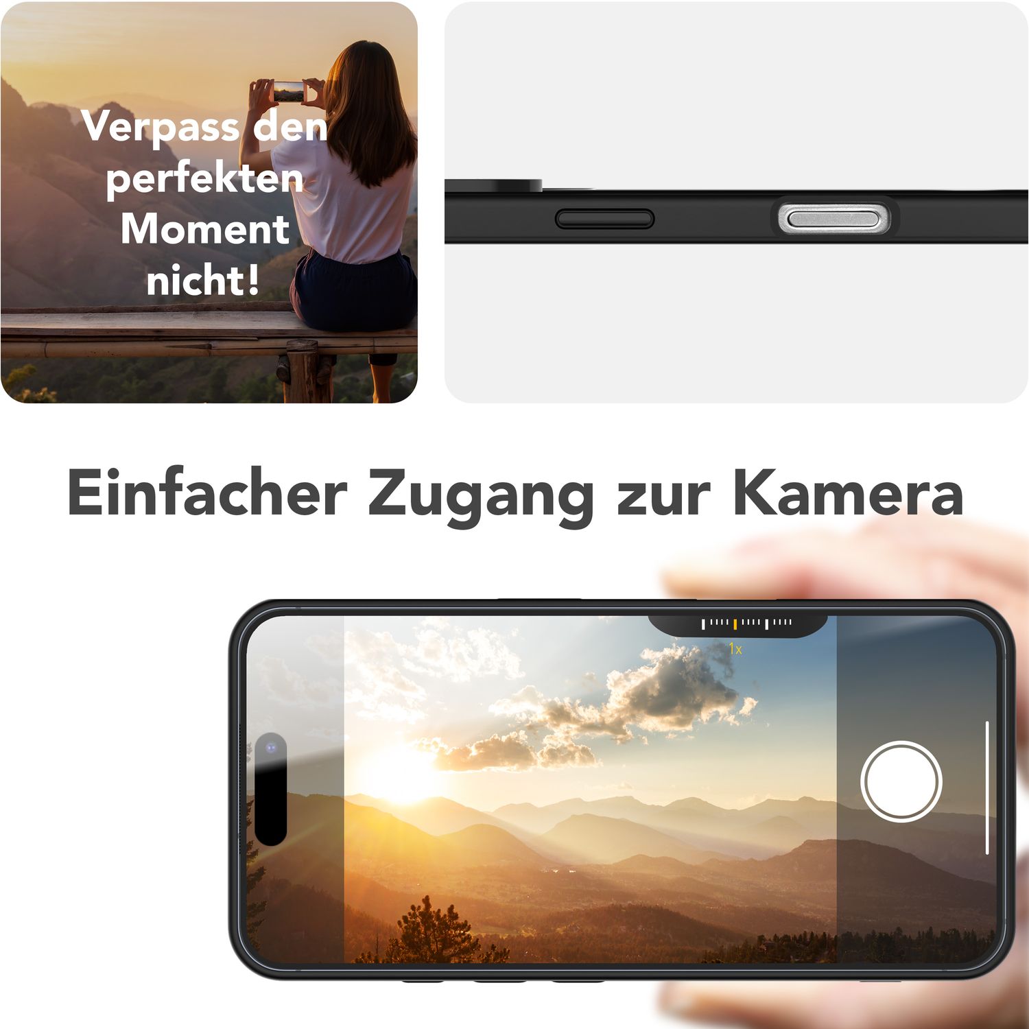 NALIA Magnet Hülle iPhone 16 Pro Case MagSafe-kompatibel Titan Schwarz NALIA Protective Hülle