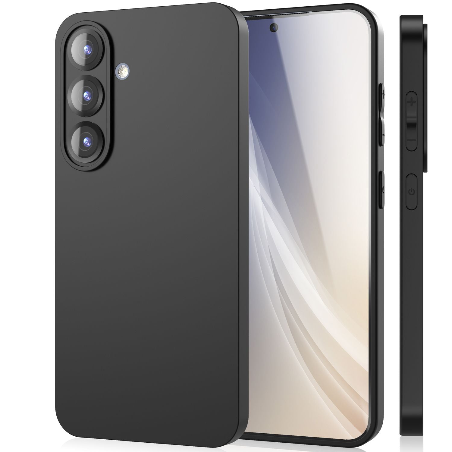 NALIA Strider für Samsung Galaxy S25 Hülle, Schwarze Silikonhülle, Mattierte Schlanke Schutzhülle, Strapazierfähige Dünne Handyhülle mit erhöhtem Kameraschutz und Tastenschutz