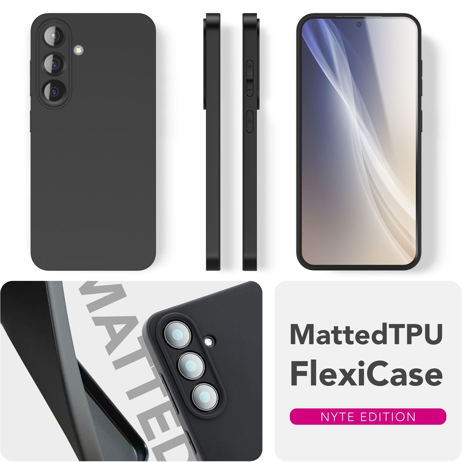 NALIA Strider für Samsung Galaxy S25 Plus Hülle, Schwarze Silikonhülle, Dünne Mattierte Handyhülle mit erhöhtem Kameraschutz und Tastenschutz, Flexible Robuste Schutzhülle Default Title NALIA Protective Hülle