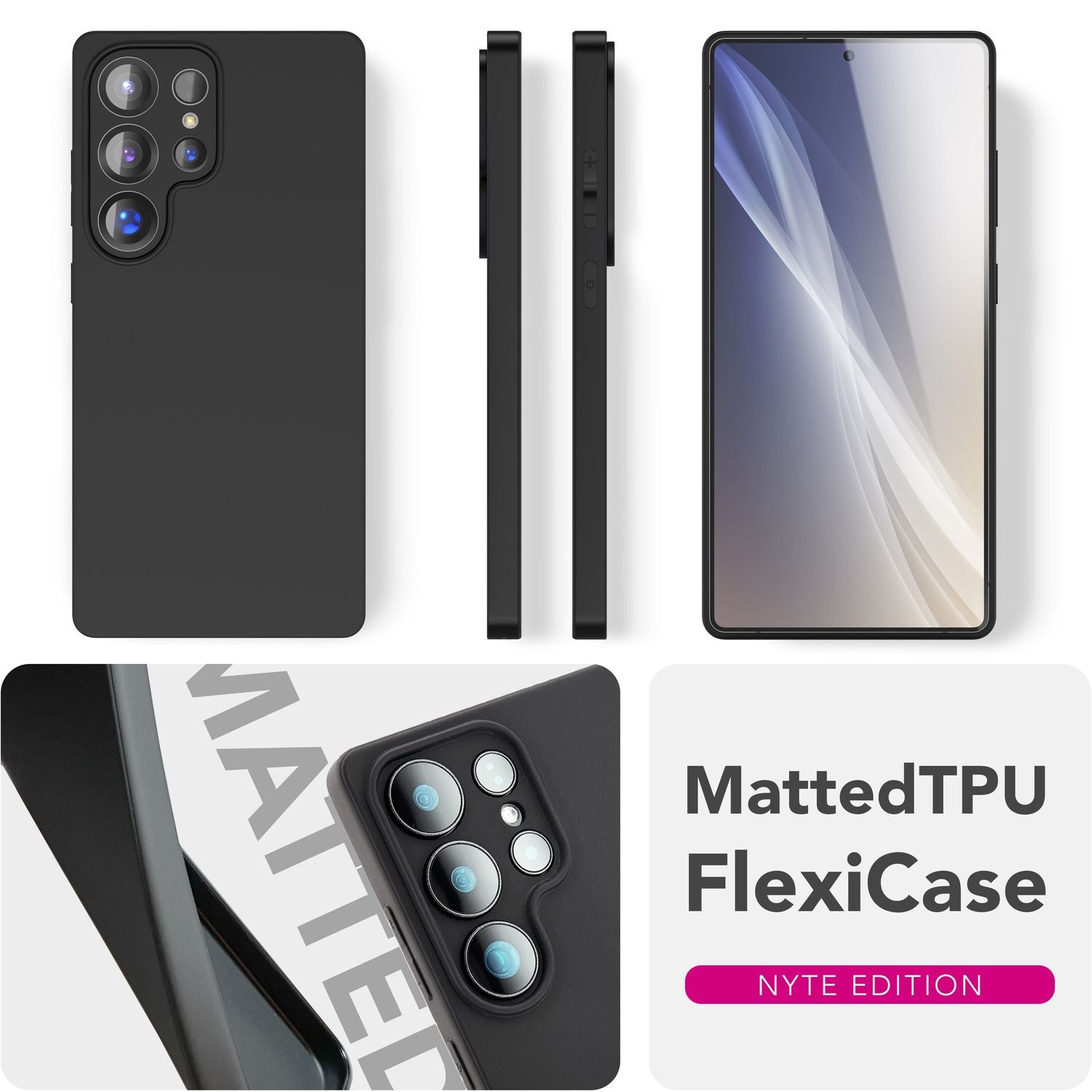 NALIA Strider für Samsung Galaxy S25 Ultra Hülle, Schwarze Silikonhülle, Schlanke Mattierte Handyhülle mit erhöhtem Kameraschutz und Tastenschutz, Flexible Griffige Schutzhülle Default Title NALIA Protective Hülle