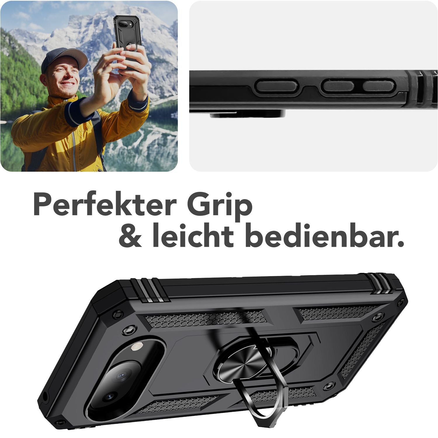 NALIA Outdoor Ring Hülle Google Pixel 9a Case 360° stoßfest Default Title NALIA Outdoor Hülle