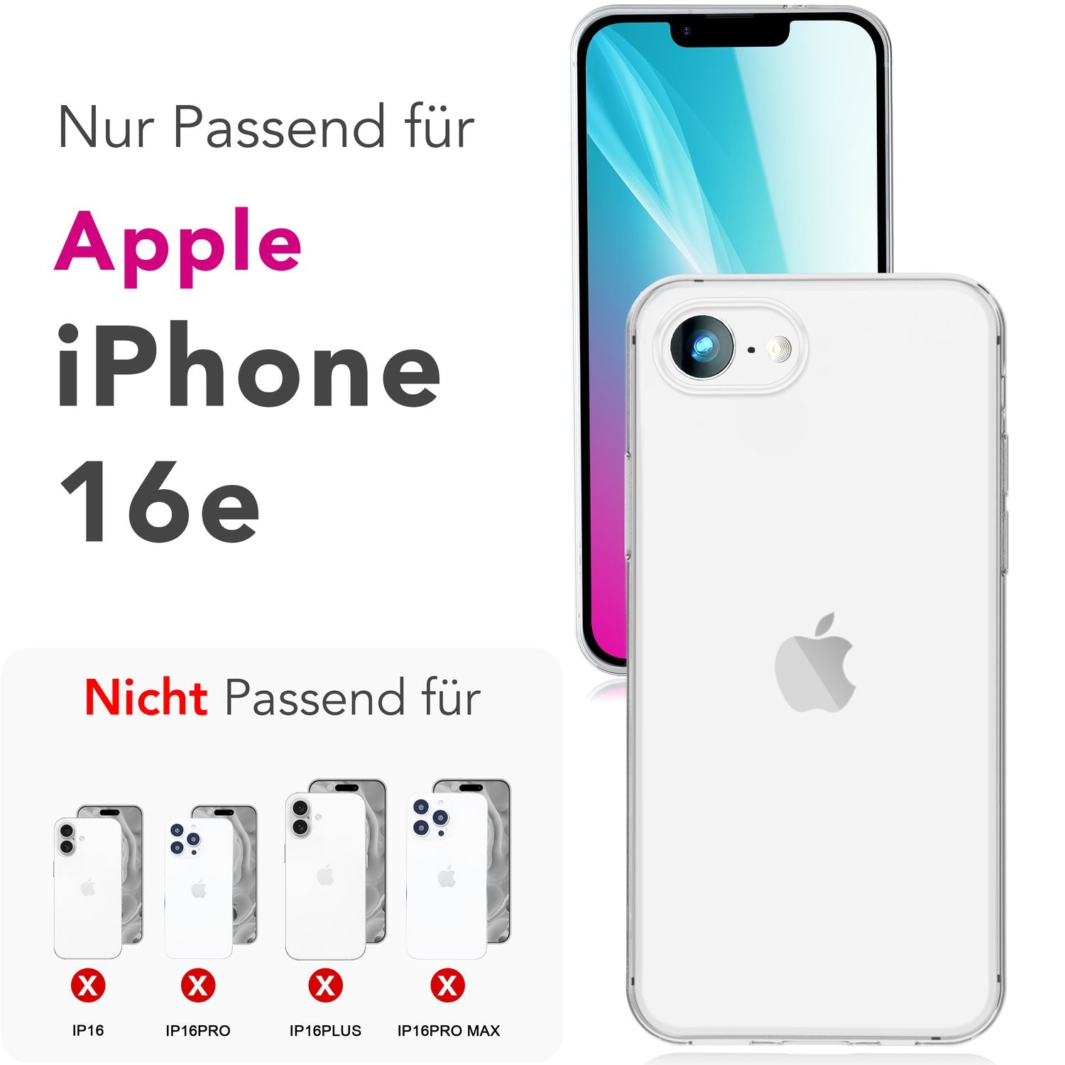 NALIA AirFlex Hülle für iPhone 16e, Transparentes TPU Silikon Case, Flexibel & Strapazierfähig, Glasklare Optik, Robust & Pflegeleicht, Durchsichtige Alltags Schutzhülle