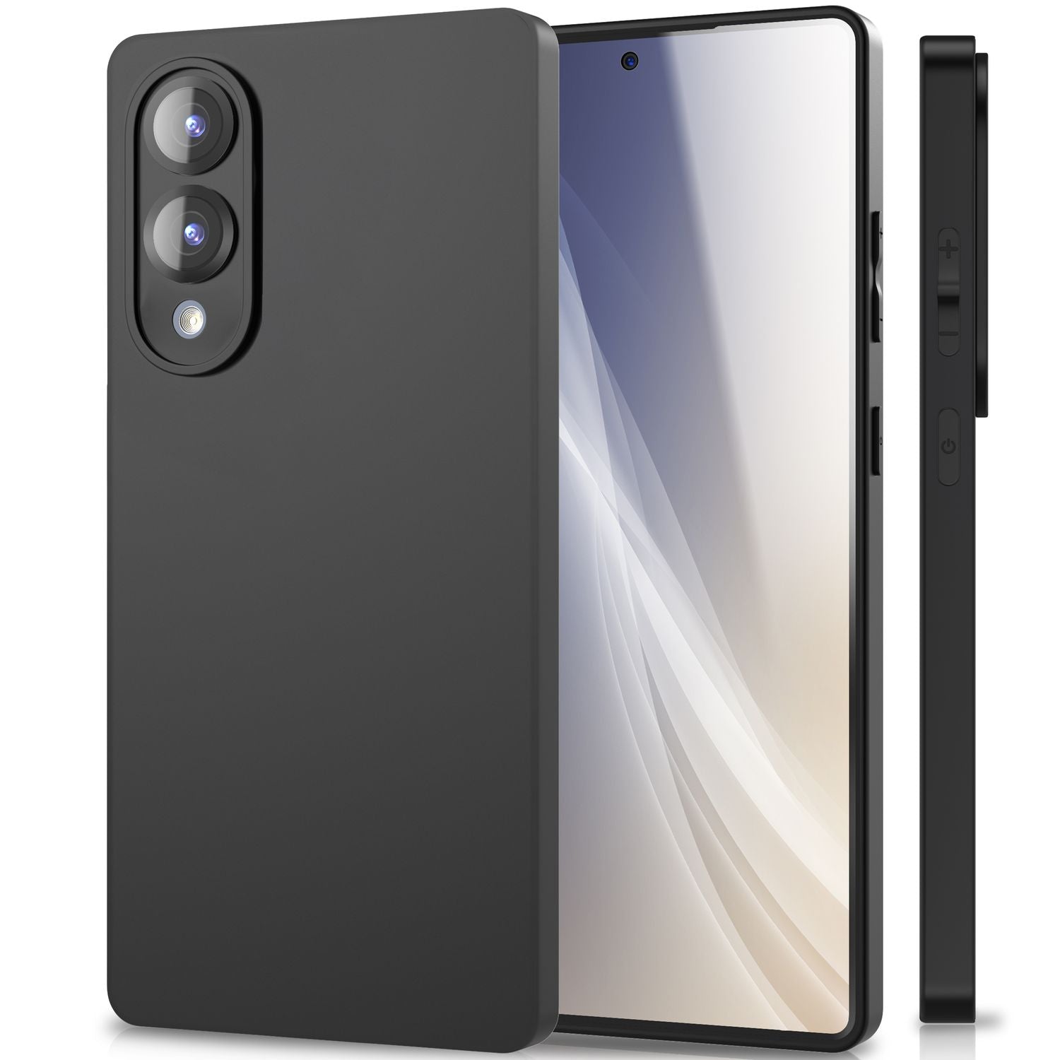 NALIA Strider Hülle für Samsung Galaxy S25 Edge – Schwarze Silikonhülle, Dünn & Schlank, Mattiert, Eingelassene Tasten-Kappen, Erhöhter Staubschutz, Strapazierfähig & Flexibel