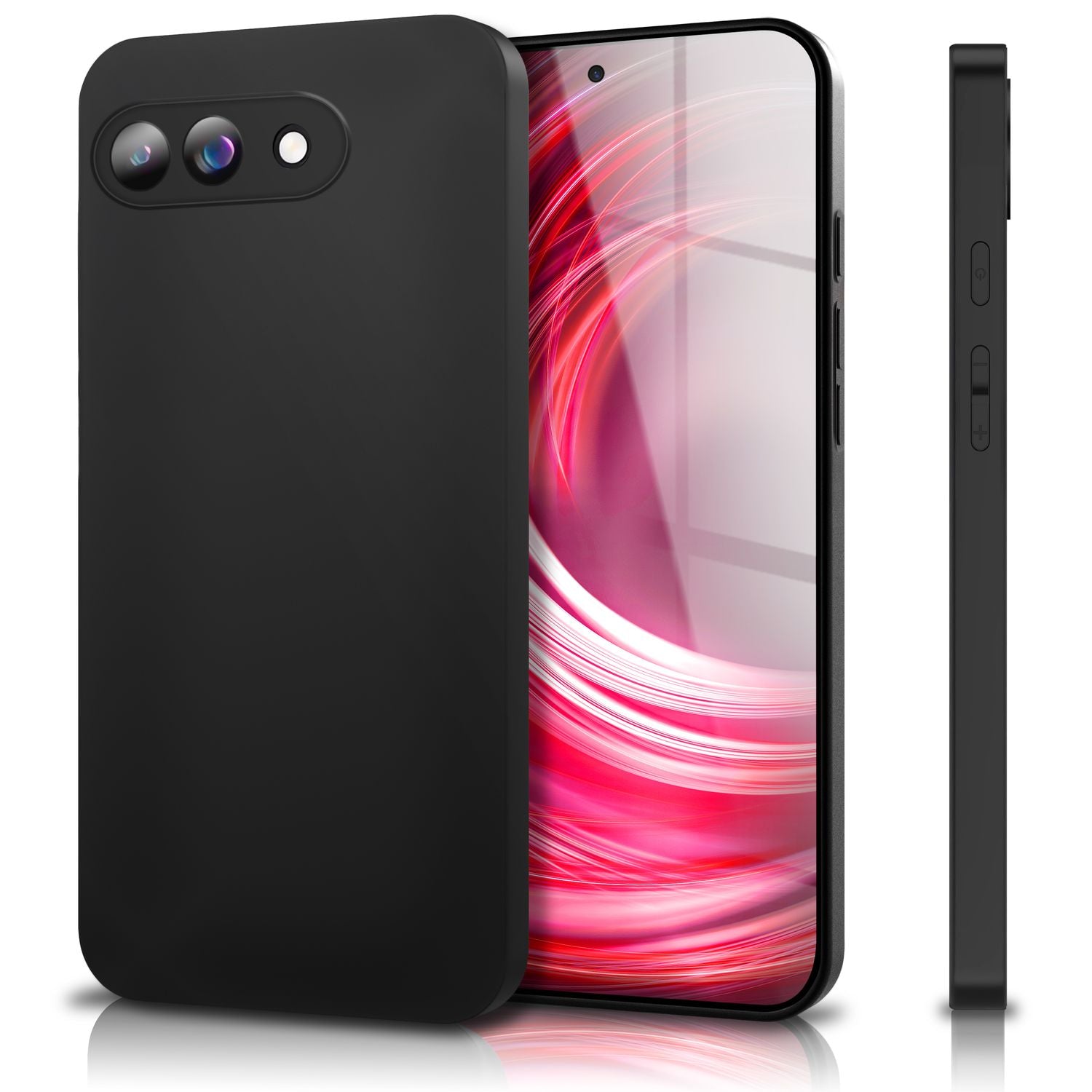 NALIA Strider Hülle für Google Pixel 9a – 1,28mm TPU Handyhülle Matt-Schwarz, Dünnes Softcase mit Staubschutz-Tasten, Kratzfestes Silikon Cover mit Grip, Schutzhülle im Slim Design Default Title NALIA SlimFit Hülle