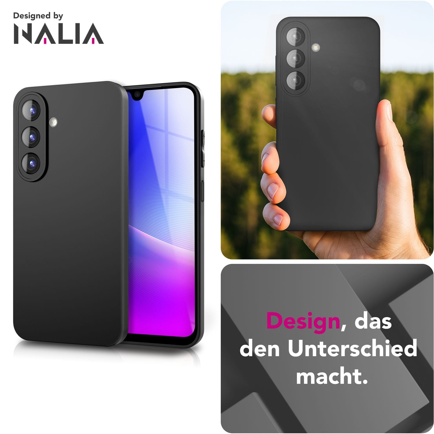 NALIA Strider Hülle für Samsung Galaxy A26 – Ultraflaches TPU Case 1,28mm, Mattes Backcover mit Staubschutz-Buttons, Fingerabdruckarmes Finish, Schwarze Strapazierfähige Handyhülle Default Title NALIA SlimFit Hülle